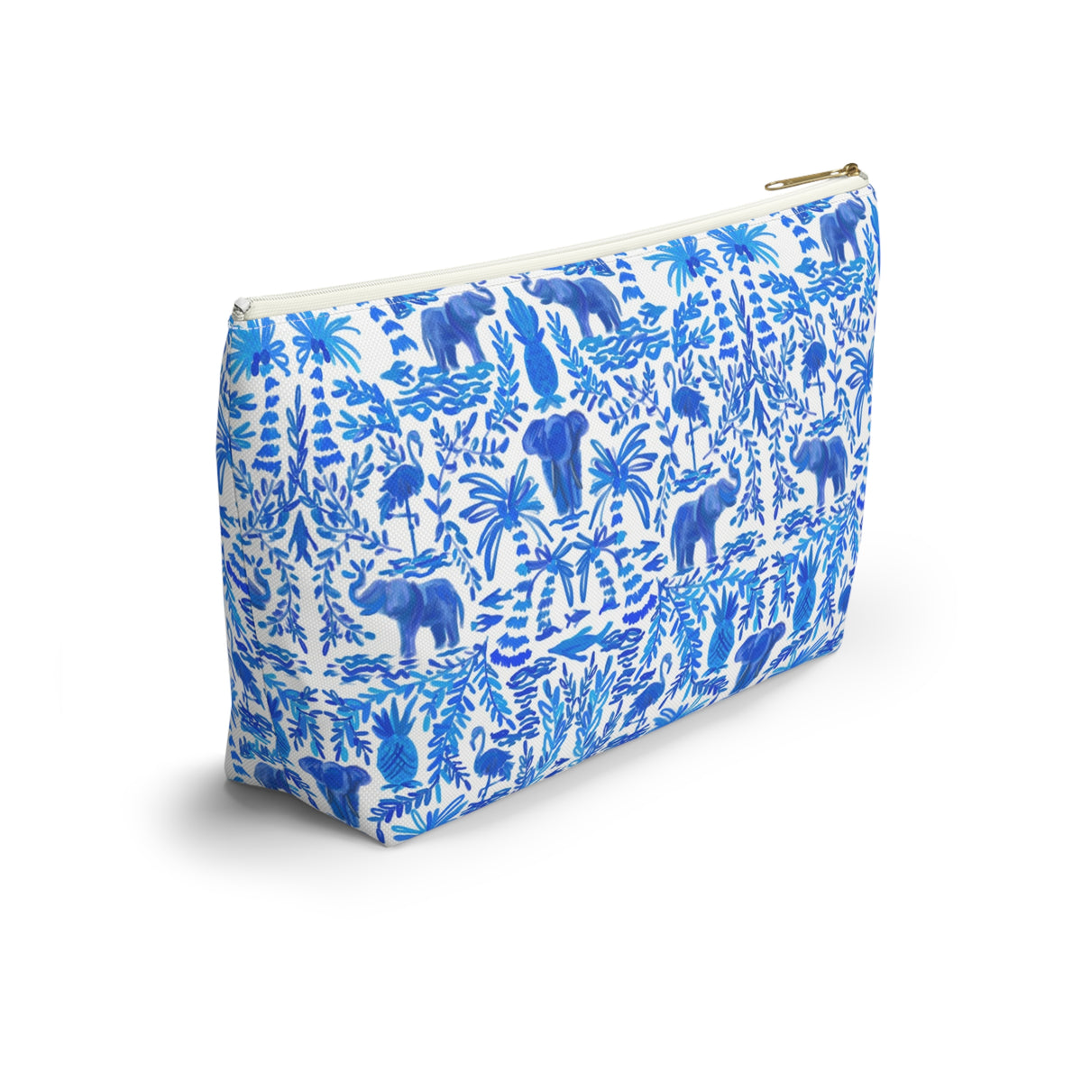 Elephant Fun Striped Monogrammed Pouch