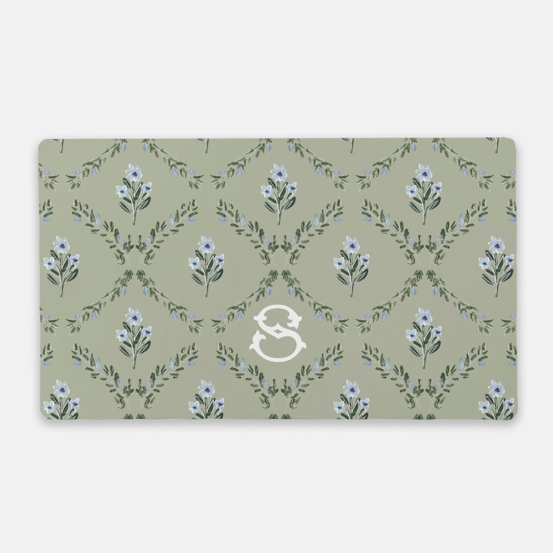 Zera Bloom Monogrammed Desk Mat - Large (24" x 14")
