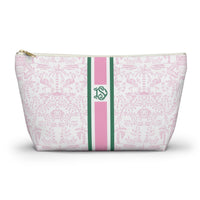 Palm Beach Pink Striped Monogrammed Pouch