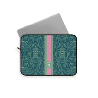 Palm Beach Teal Monogrammed Laptop Sleeve