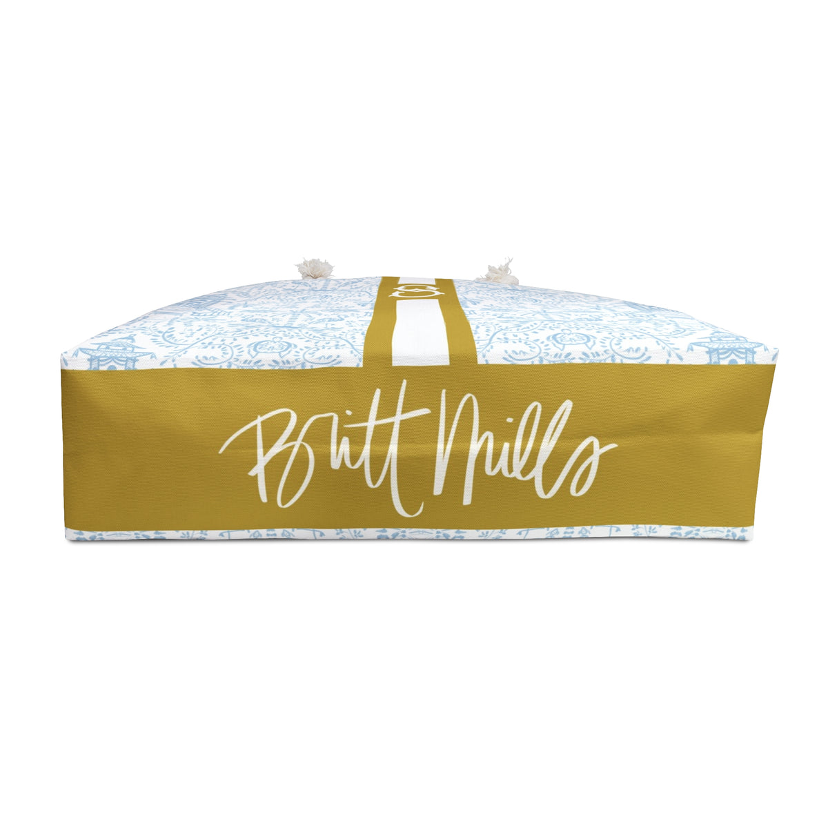 Palm Beach (Sky) Striped Monogrammed Mahjong Bag