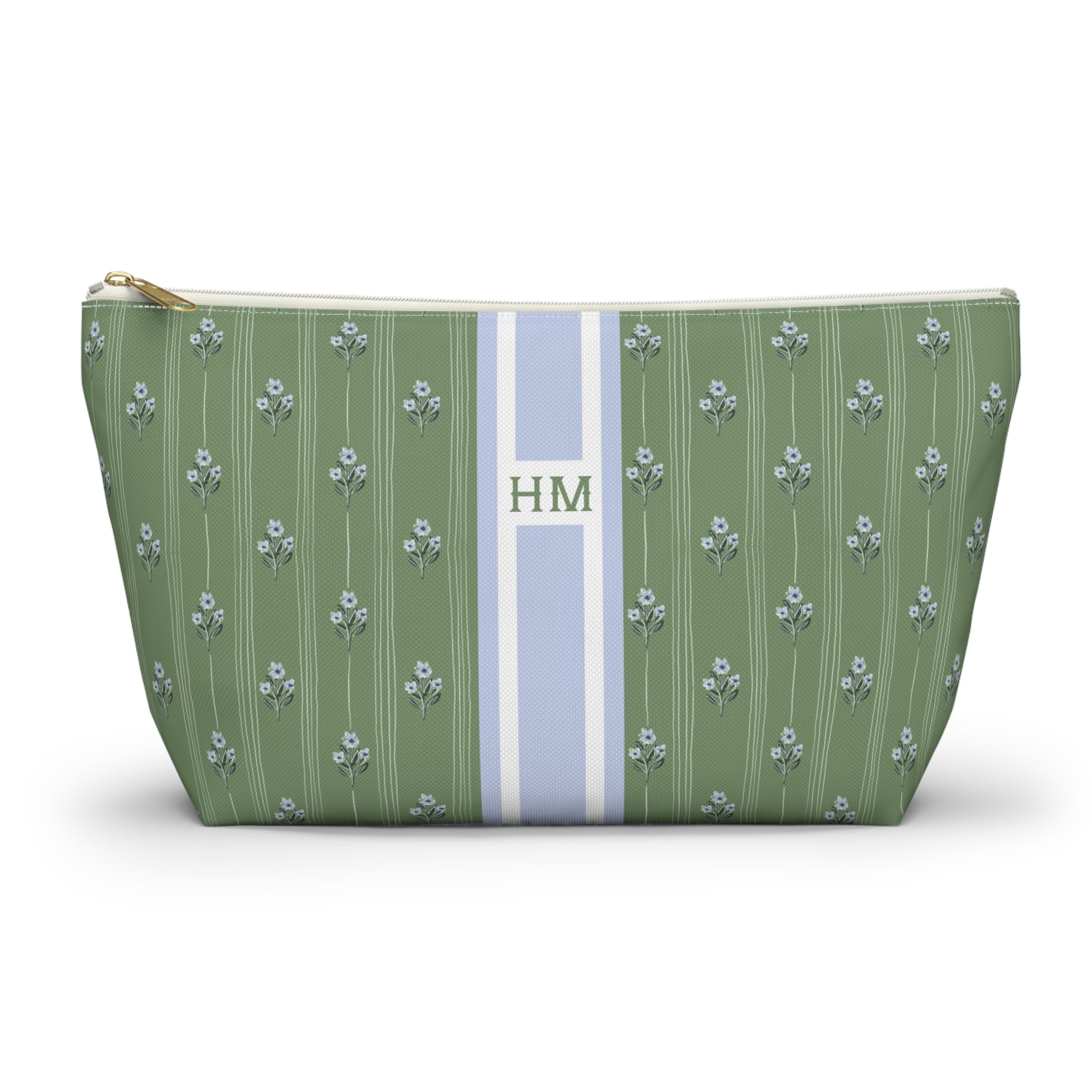 Zera Bloom Striped Monogrammed Mahjong Tile Pouch