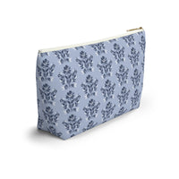 Evangeline Blue Striped Monogrammed Pouch