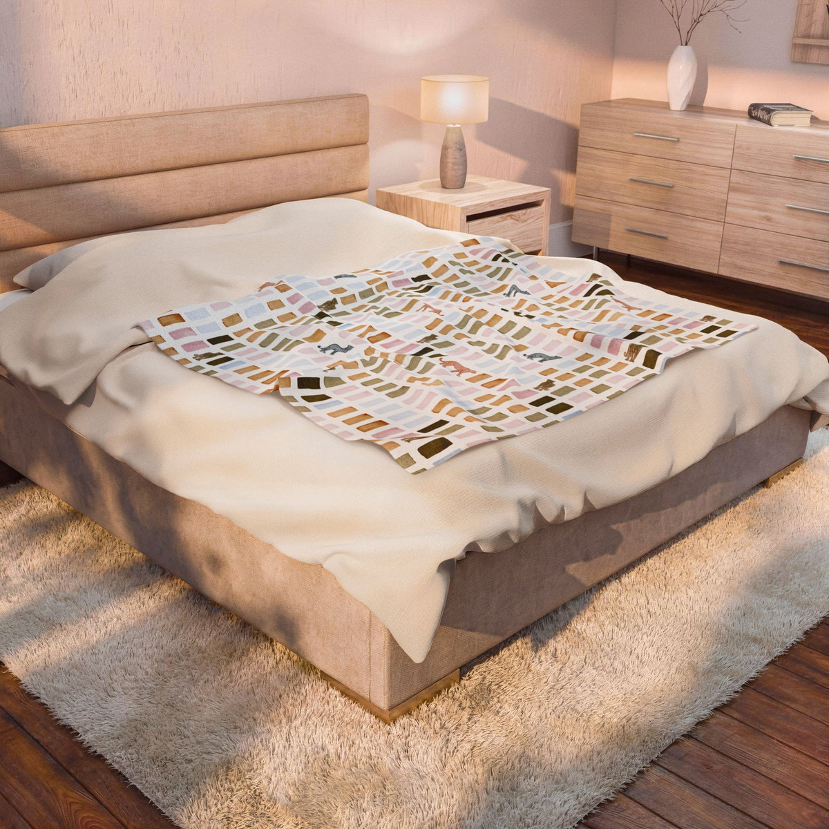 House Print Velveteen Throw Blanket