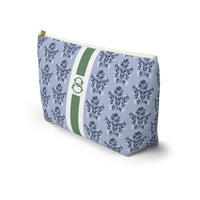 Evangeline Blue Striped Monogrammed Pouch
