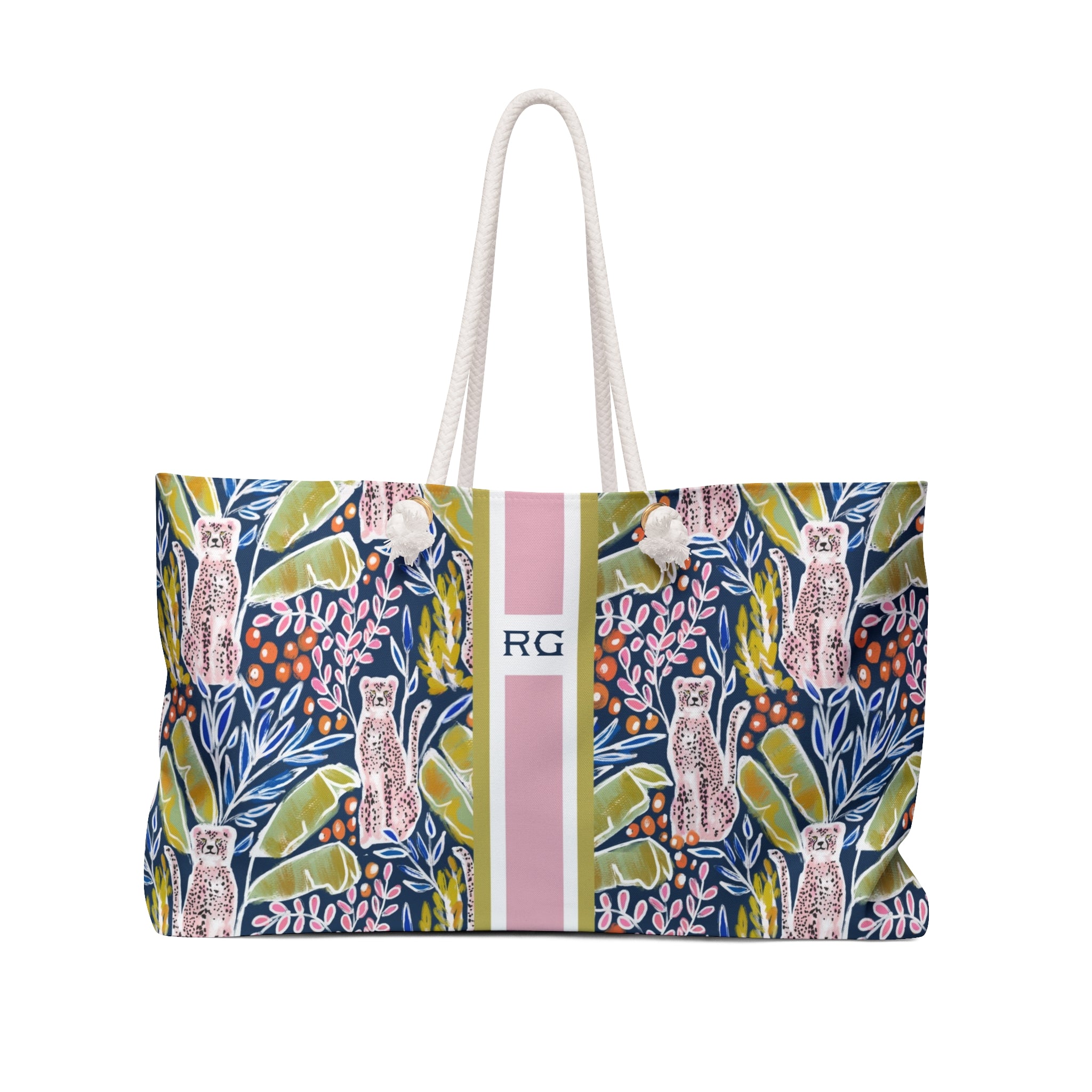 Regency Striped Monogrammed Mahjong Bag