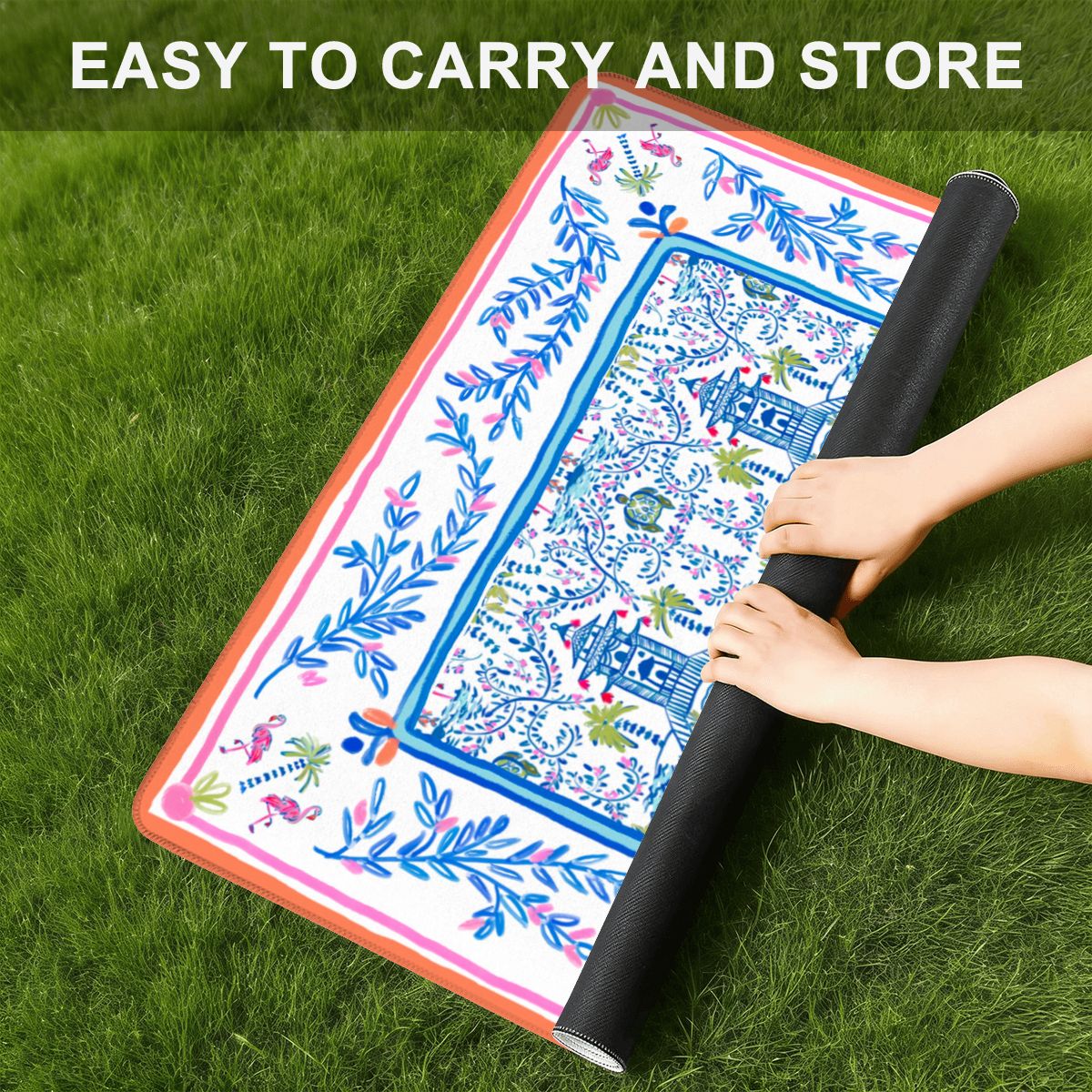 Colorful Chinoiserie Mini Travel Mahjong Mat (Non-Neoprene)