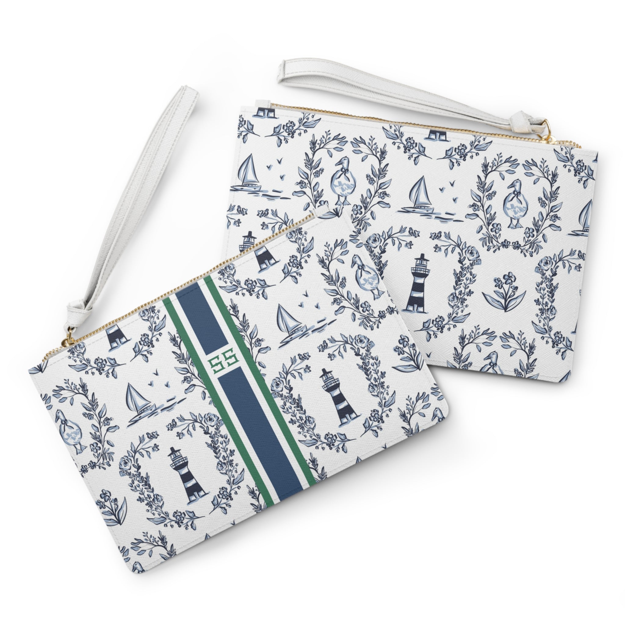 East Coast Summer Striped Monogrammed Mahjong Card Holder