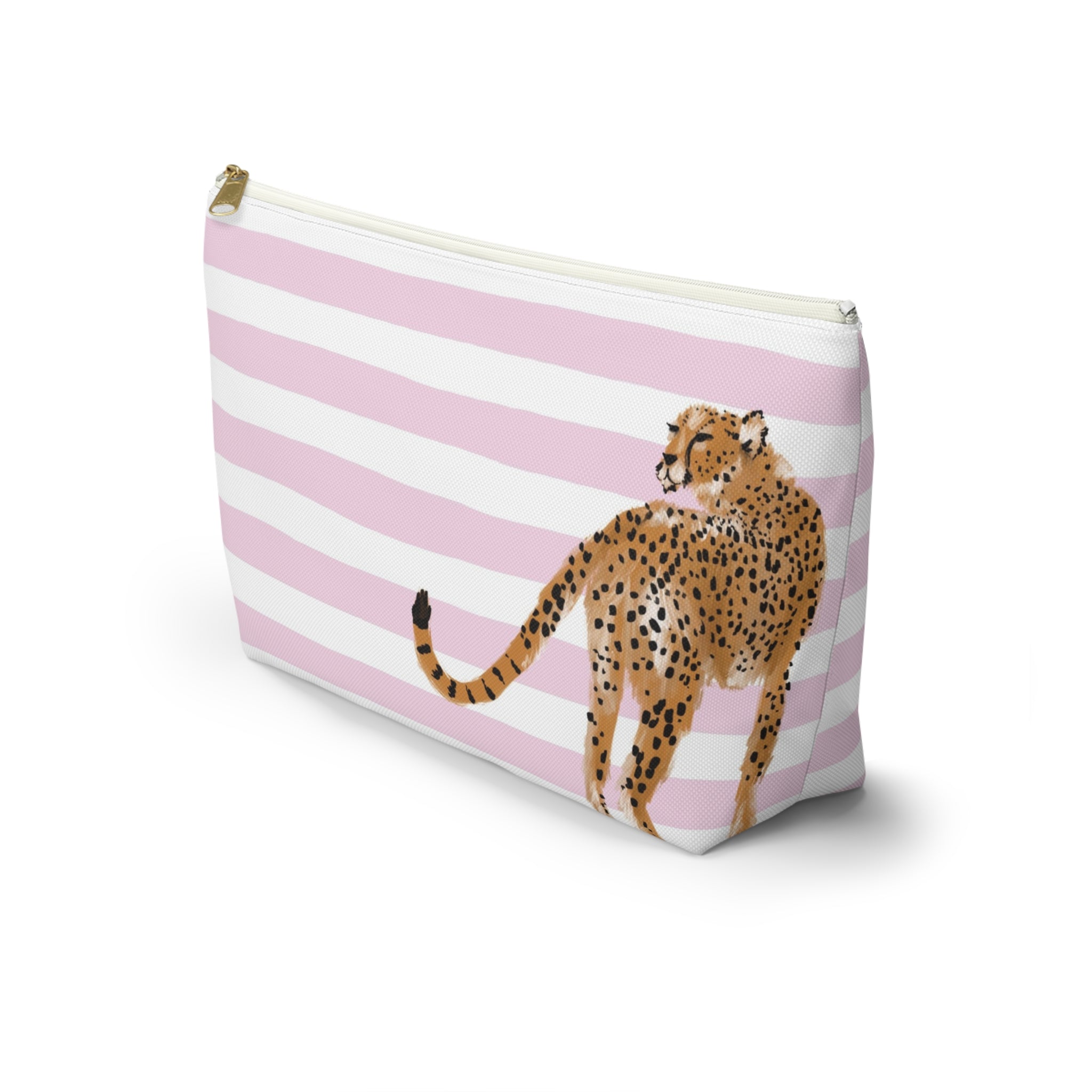 Britt Mills Preppy Cheetah Pink Mahjong Tile Pouch