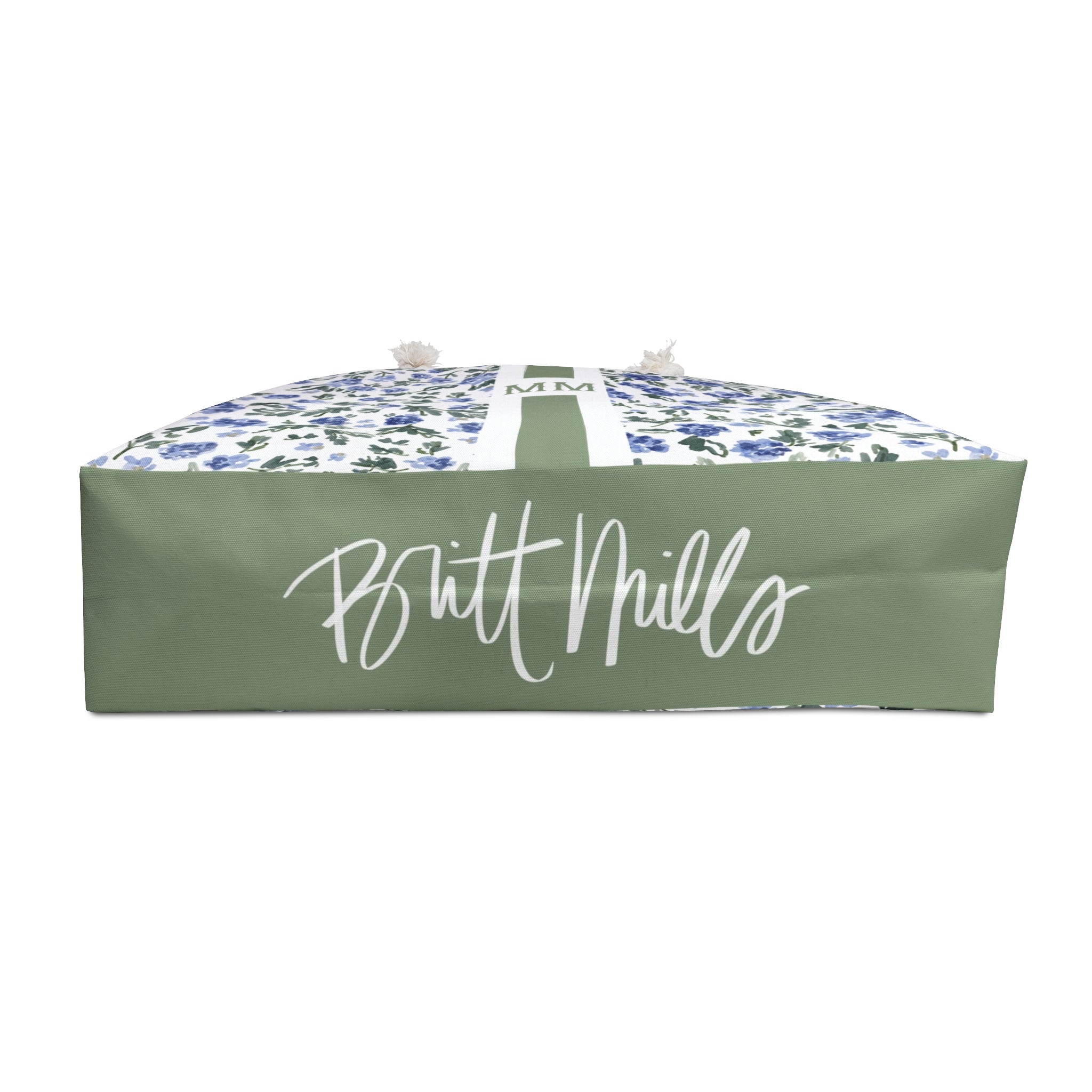 English Countryside Striped Monogrammed Mahjong Bag