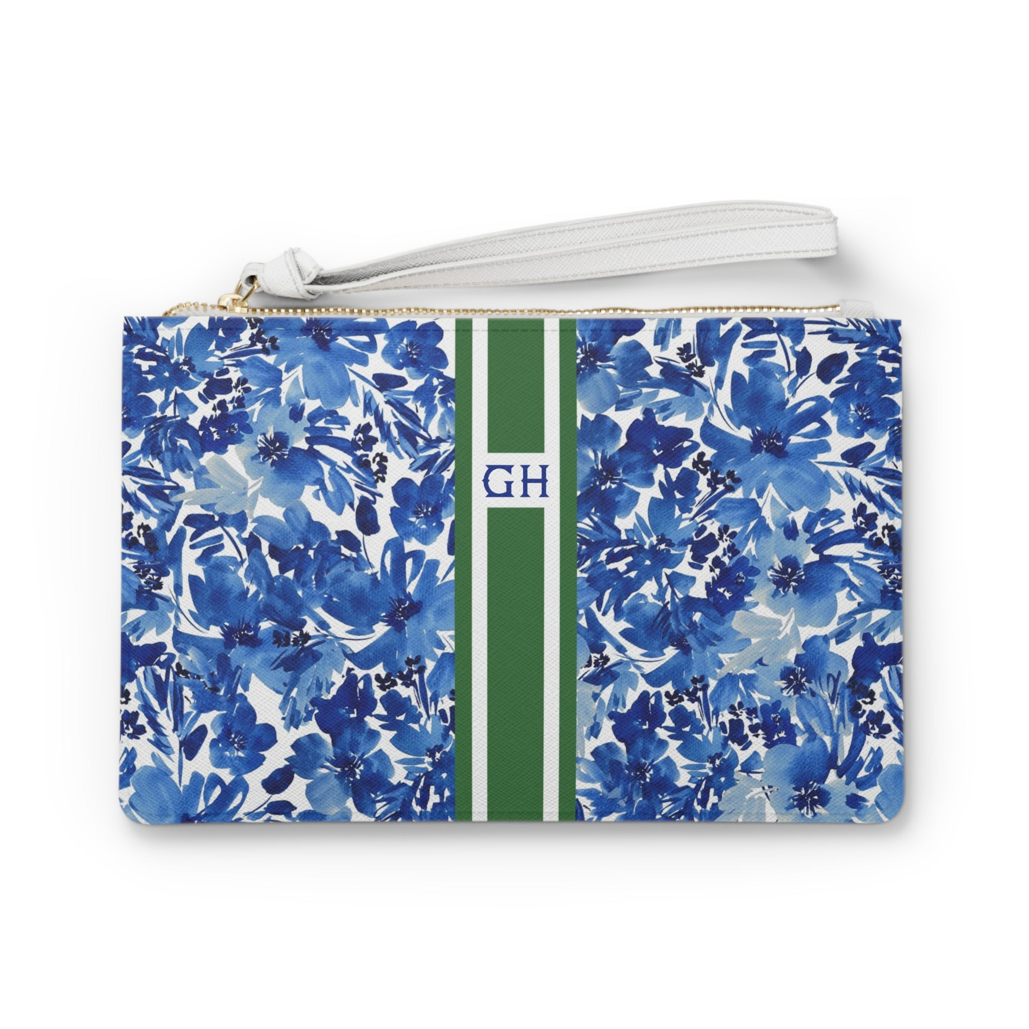 Royal Blooms Striped Monogrammed Mahjong Card Holder