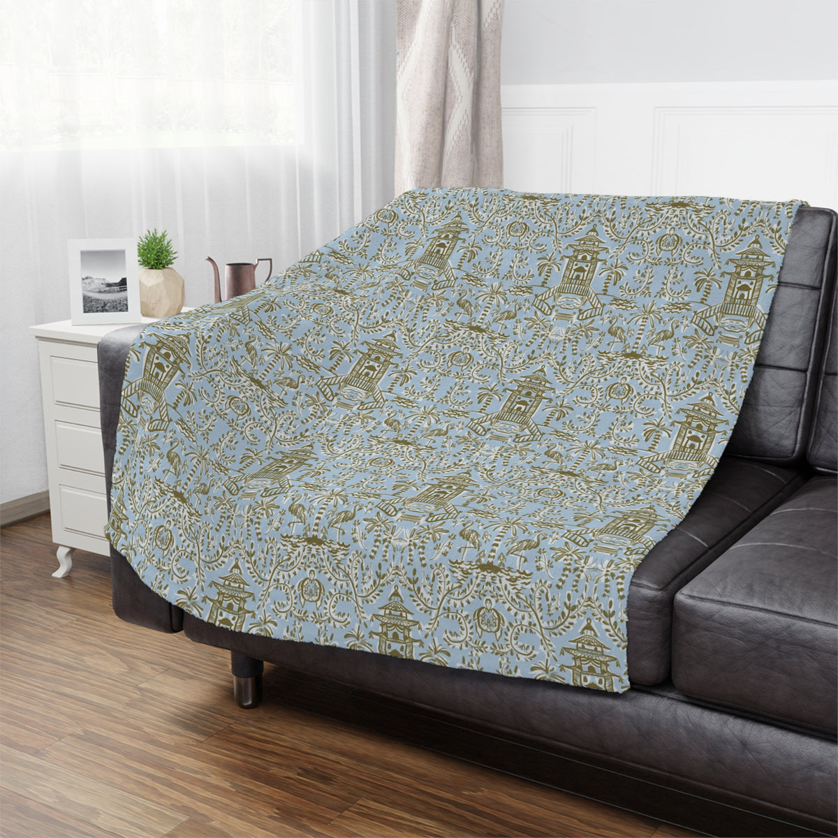 Soirée Blue Minky Blanket