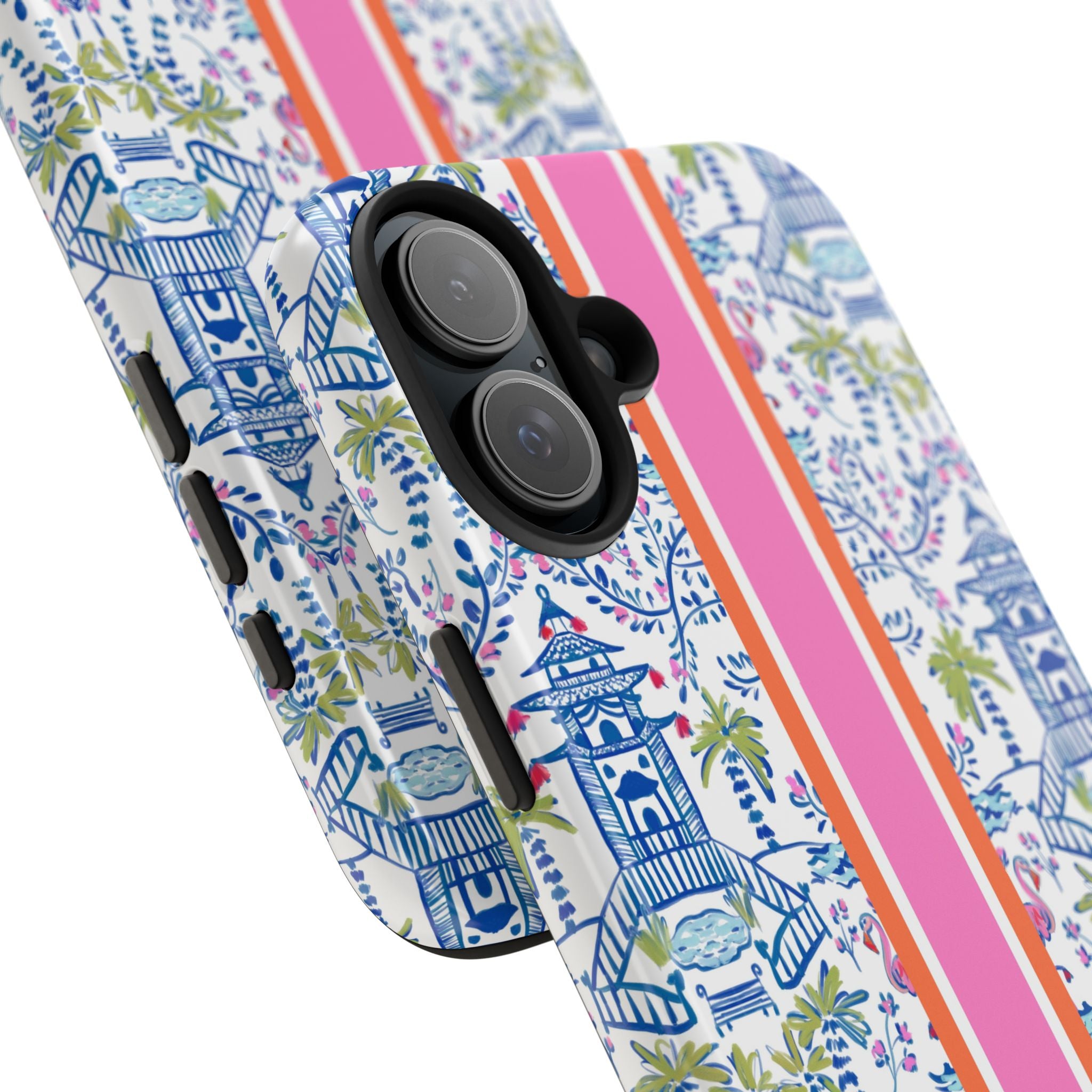Colorful Chinoiserie Monogrammed Tough Phone Case