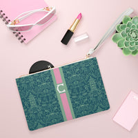 Palm Beach (Teal) Striped Monogrammed Mahjong Card Holder