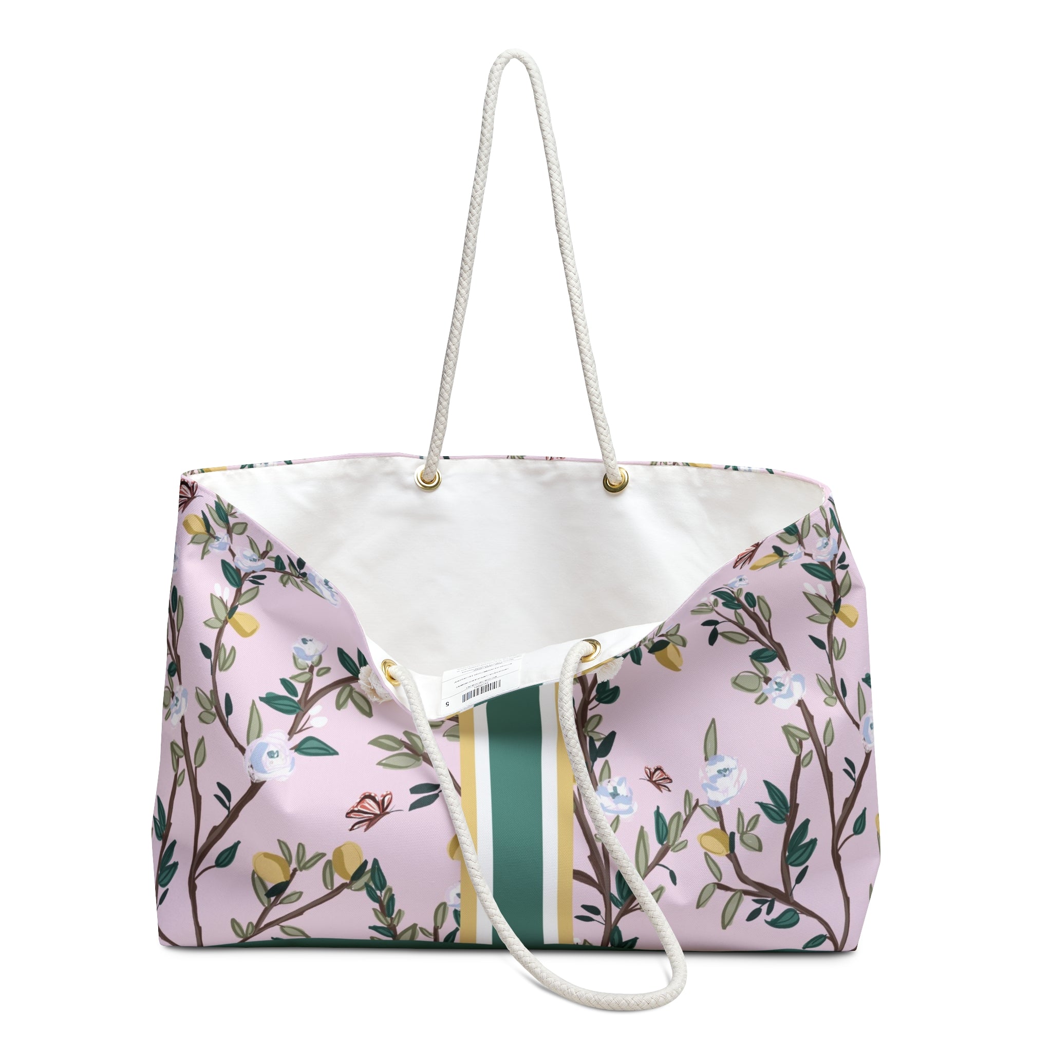Blossom Garden Striped Monogrammed Mahjong Bag