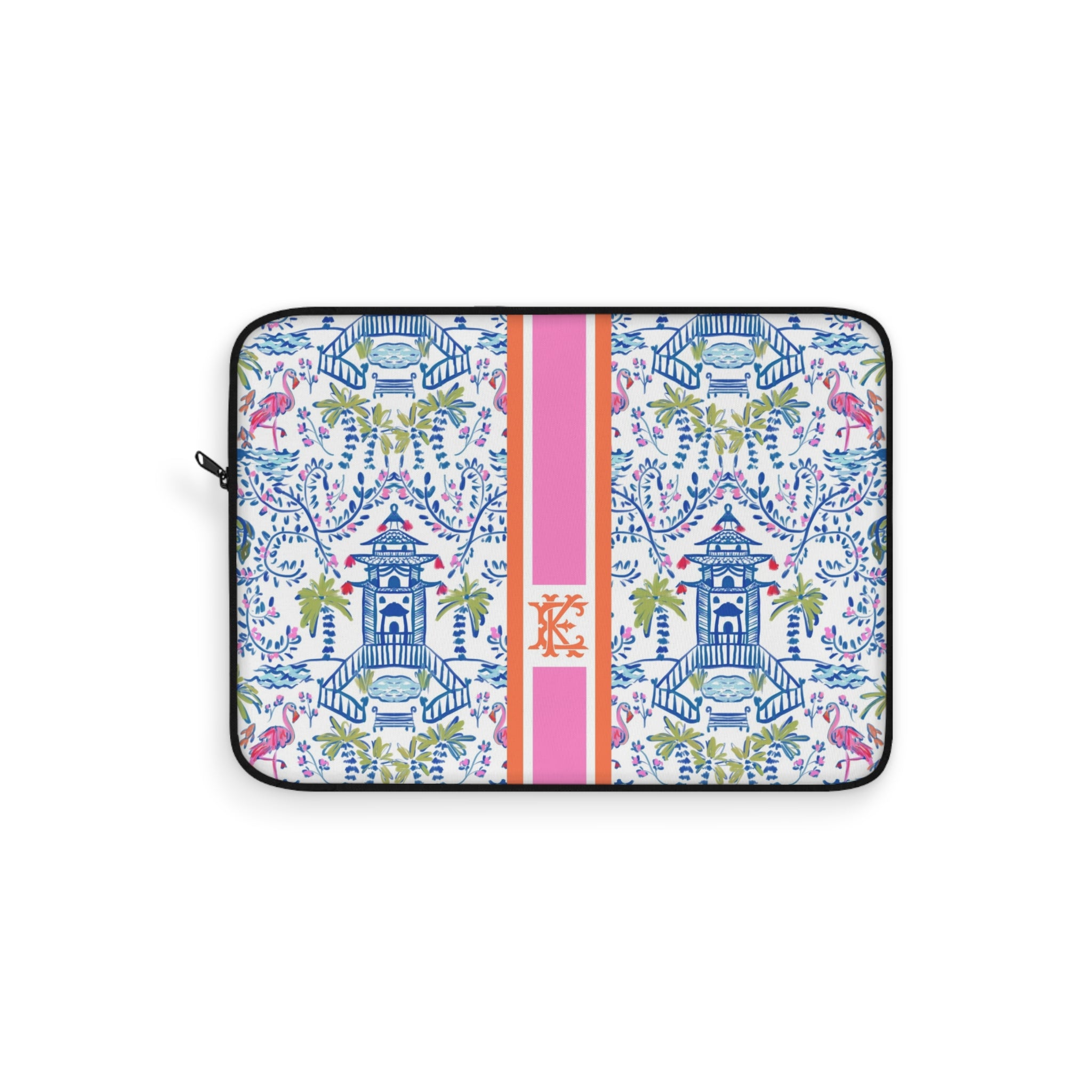 Colorful Chinoiserie Monogrammed Laptop Sleeve