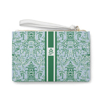 Chinoiserie Palms Striped Monogrammed Mahjong Card Holder