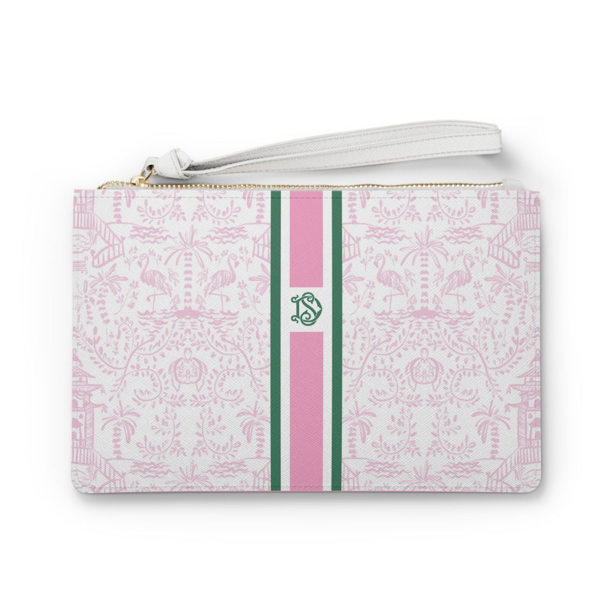 Palm Beach (Pink) Striped Monogrammed Mahjong Card Holder