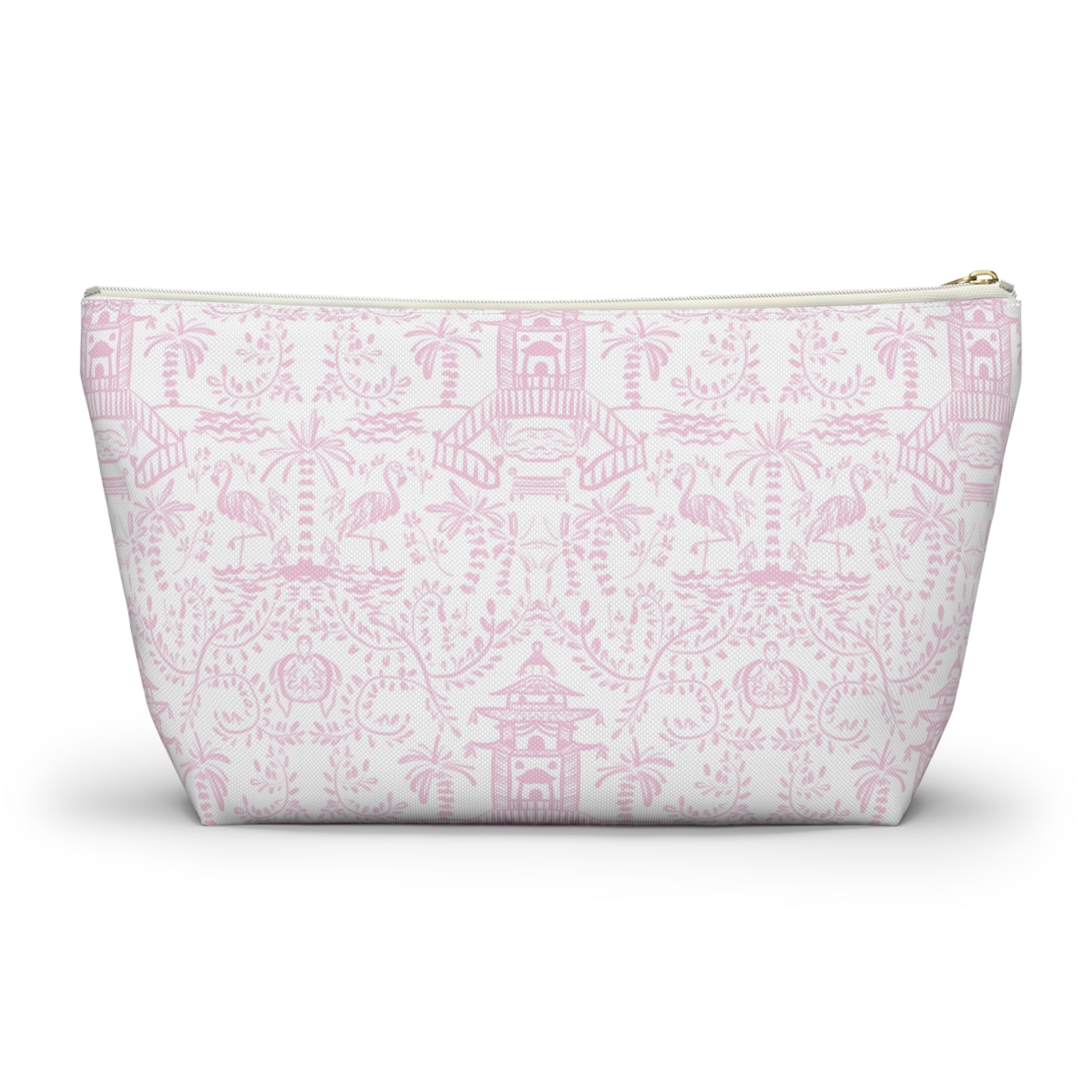 Palm Beach Pink Striped Monogrammed Mahjong Tile Pouch