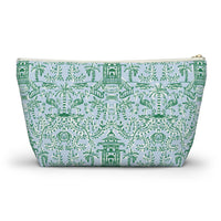 Chinoiserie Palms Striped Monogrammed Pouch