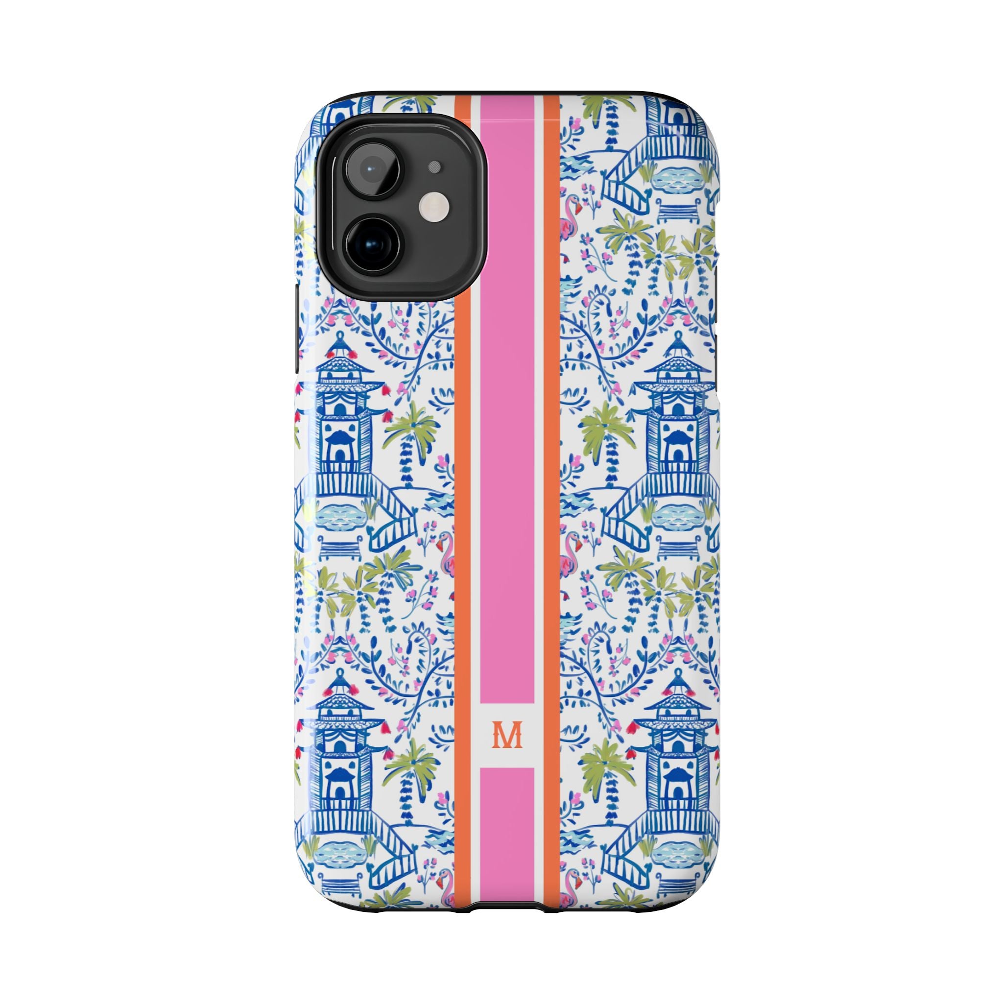 Colorful Chinoiserie Monogrammed Tough Phone Case