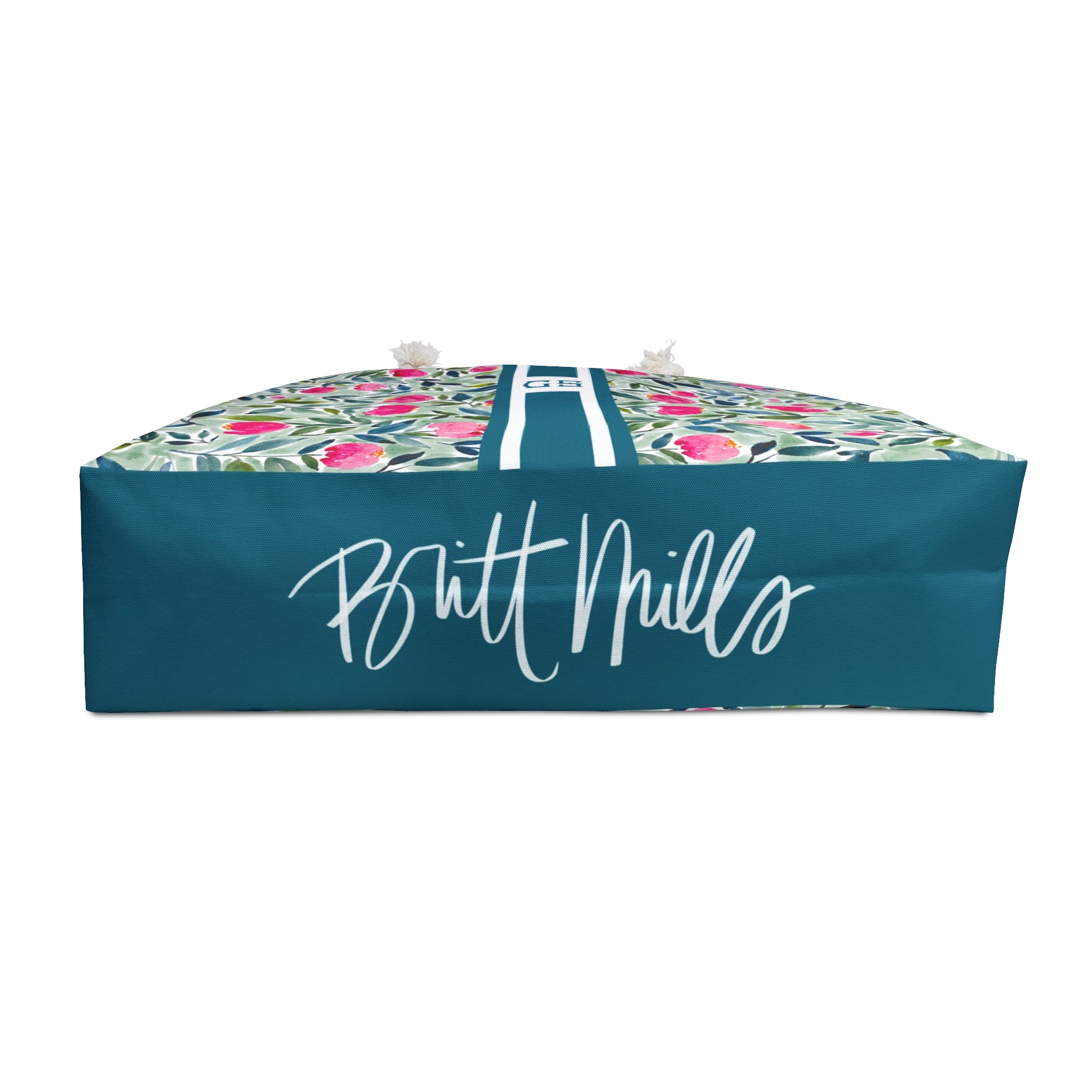 Flora Striped Monogrammed Mahjong Bag