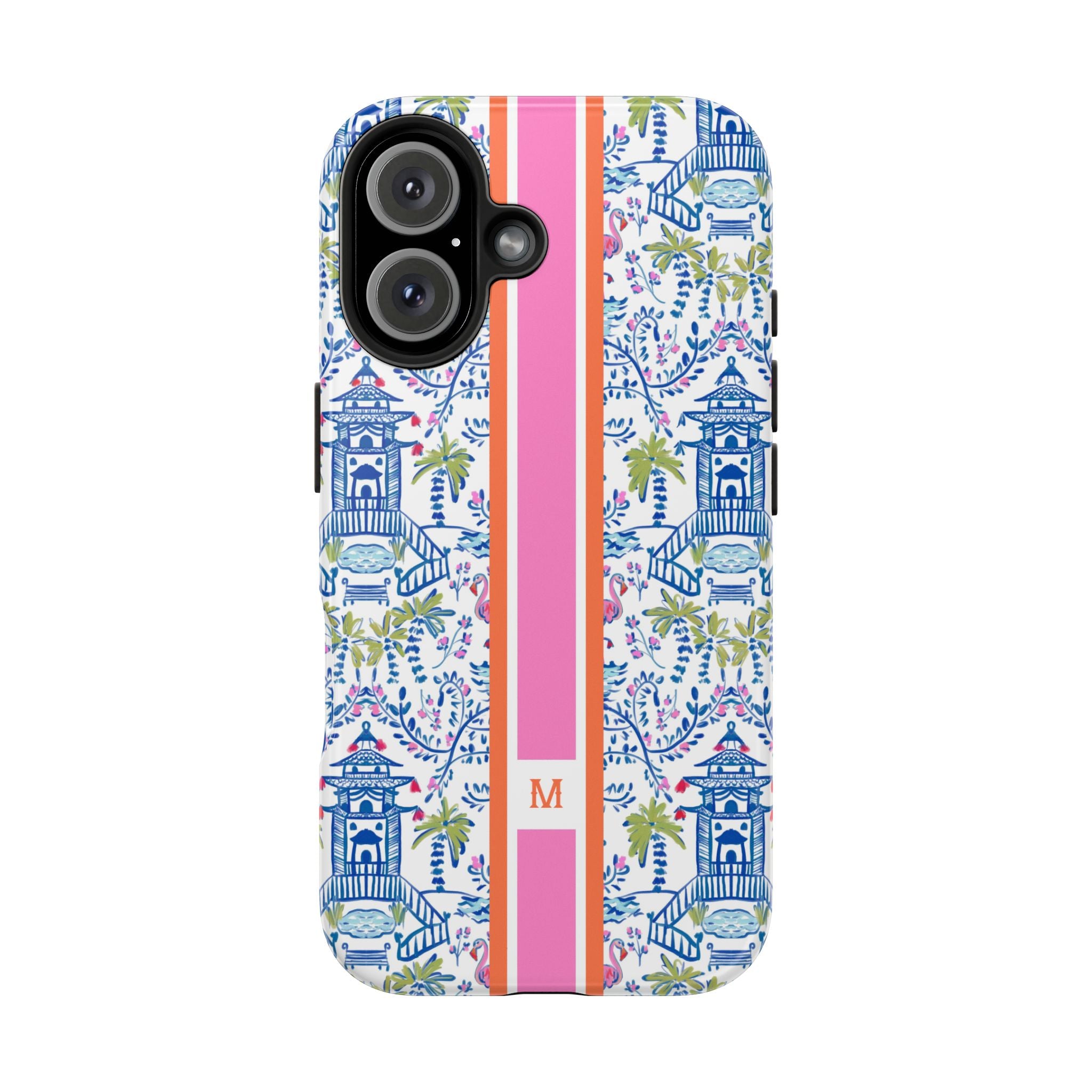 Colorful Chinoiserie Monogrammed Tough Phone Case