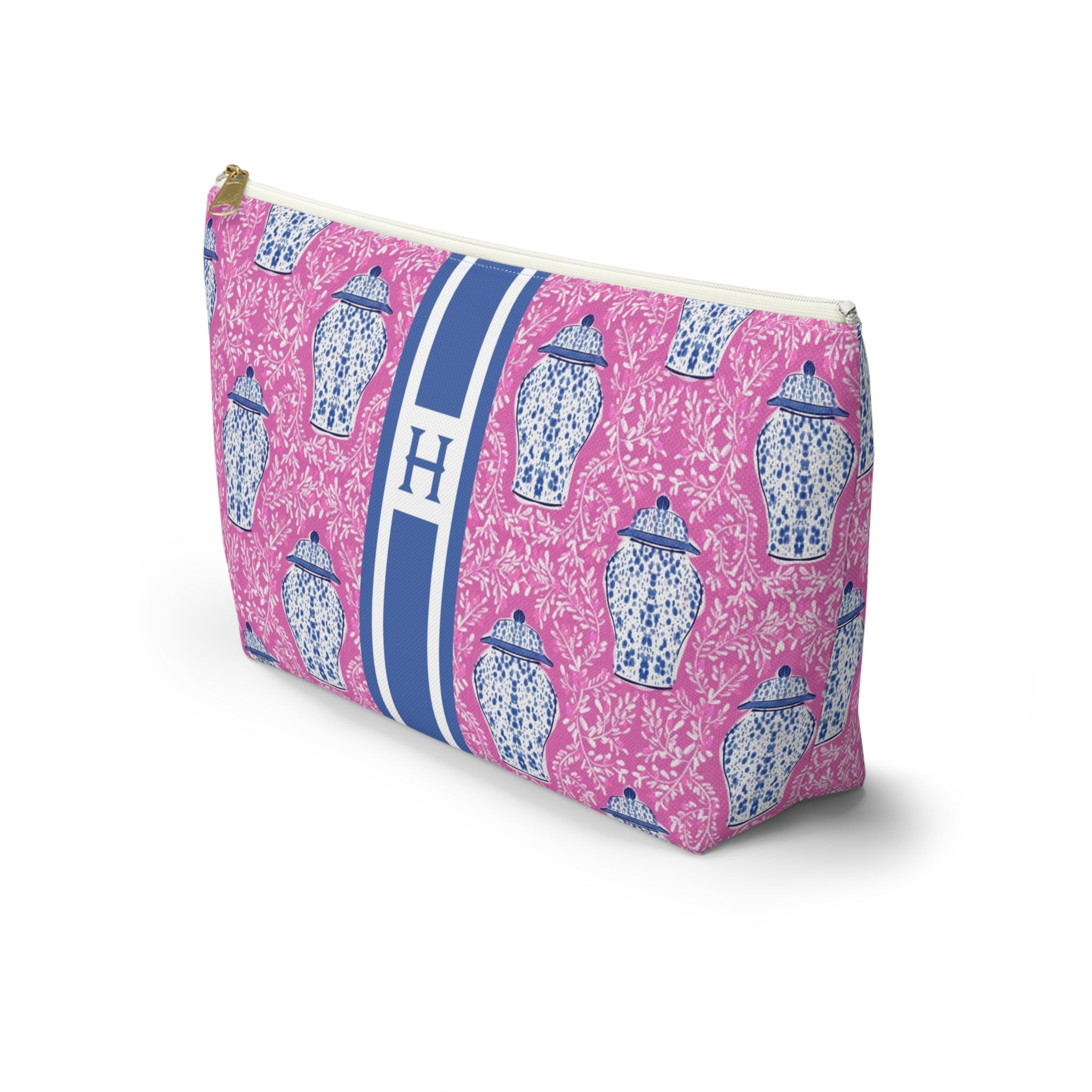 Ginger Stripe Monogrammed Pouch