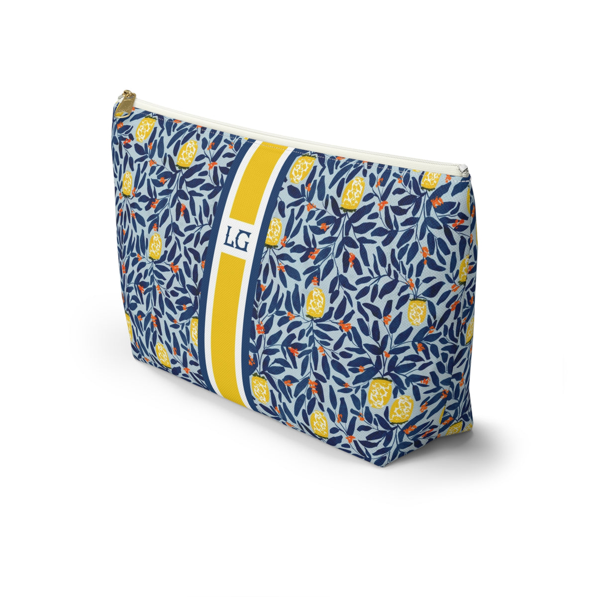 Lola Striped Monogrammed Pouch