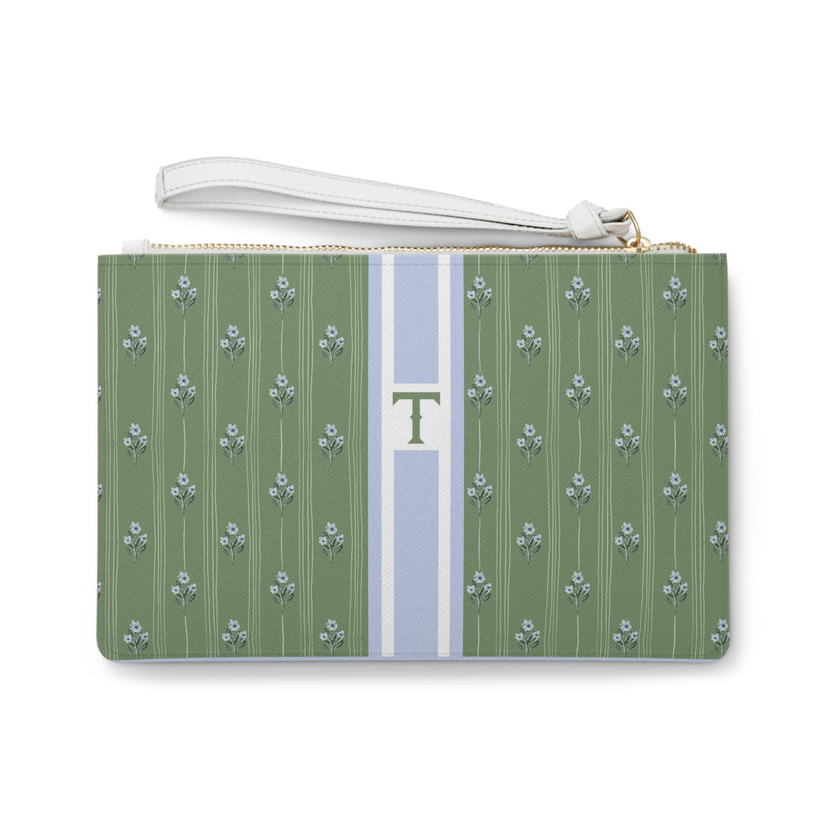Zera Stripe Monogrammed Mahjong Card Pouch