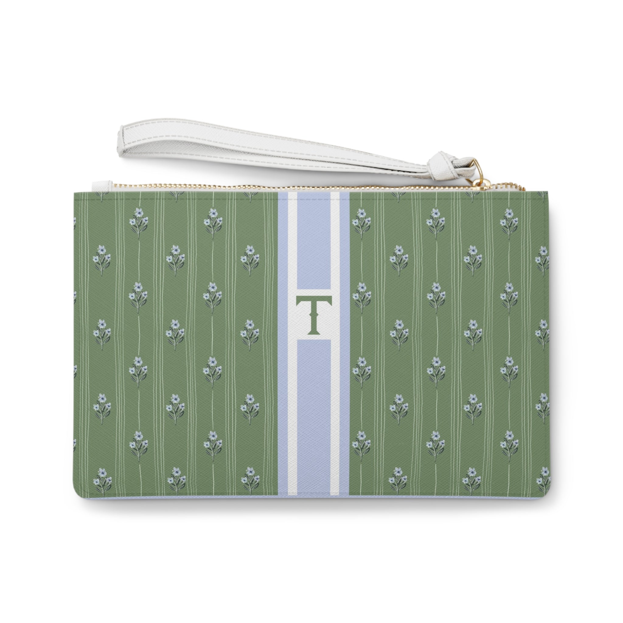 Zera Stripe Monogrammed Mahjong Card Pouch