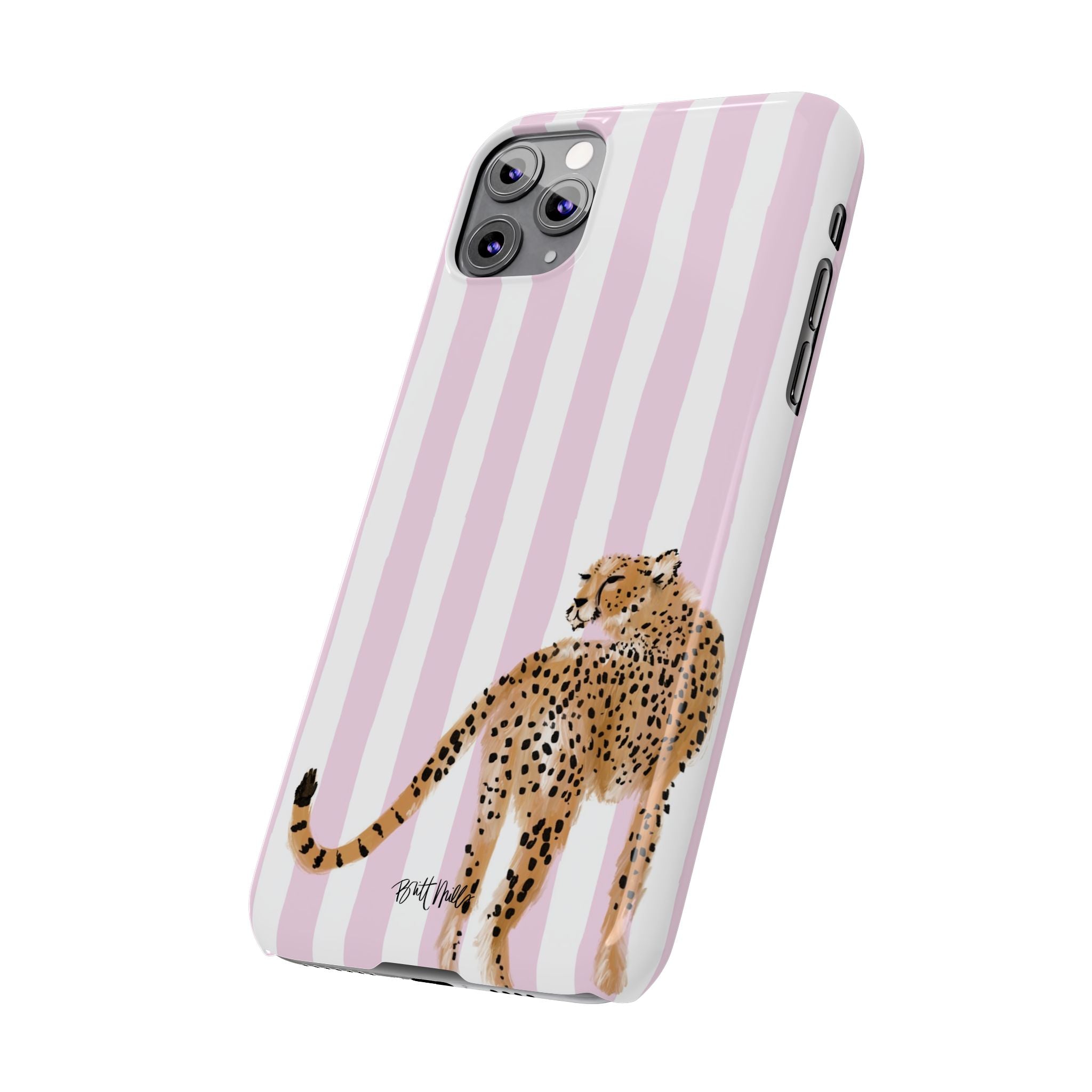 Preppy Cheetah Slim Phone Case