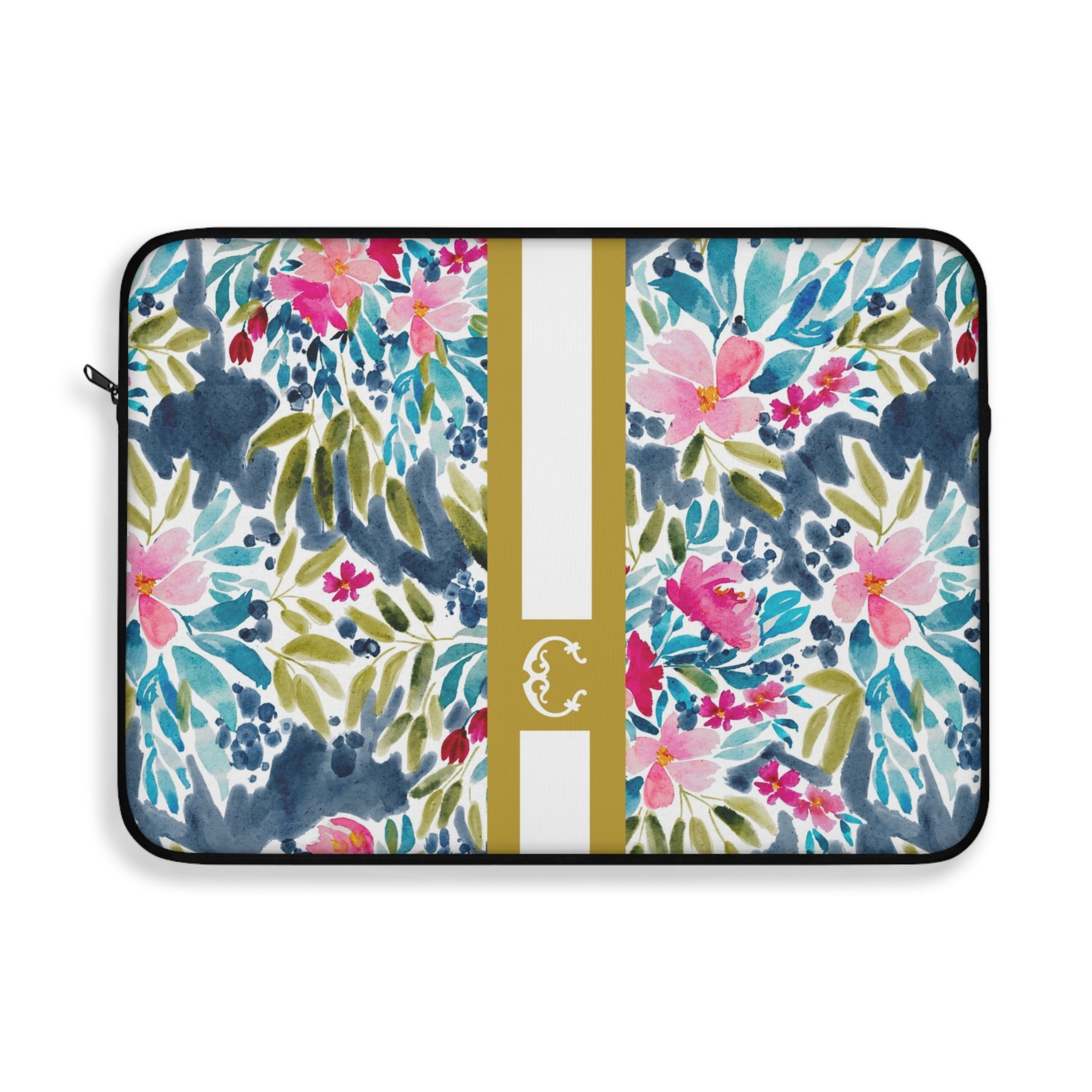 Aria Striped Monogrammed Laptop Sleeve