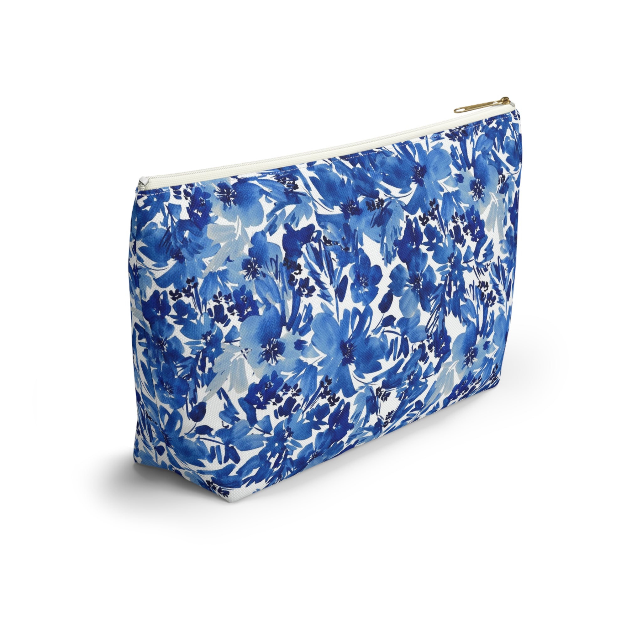 Royal Blooms Striped Monogrammed Pouch