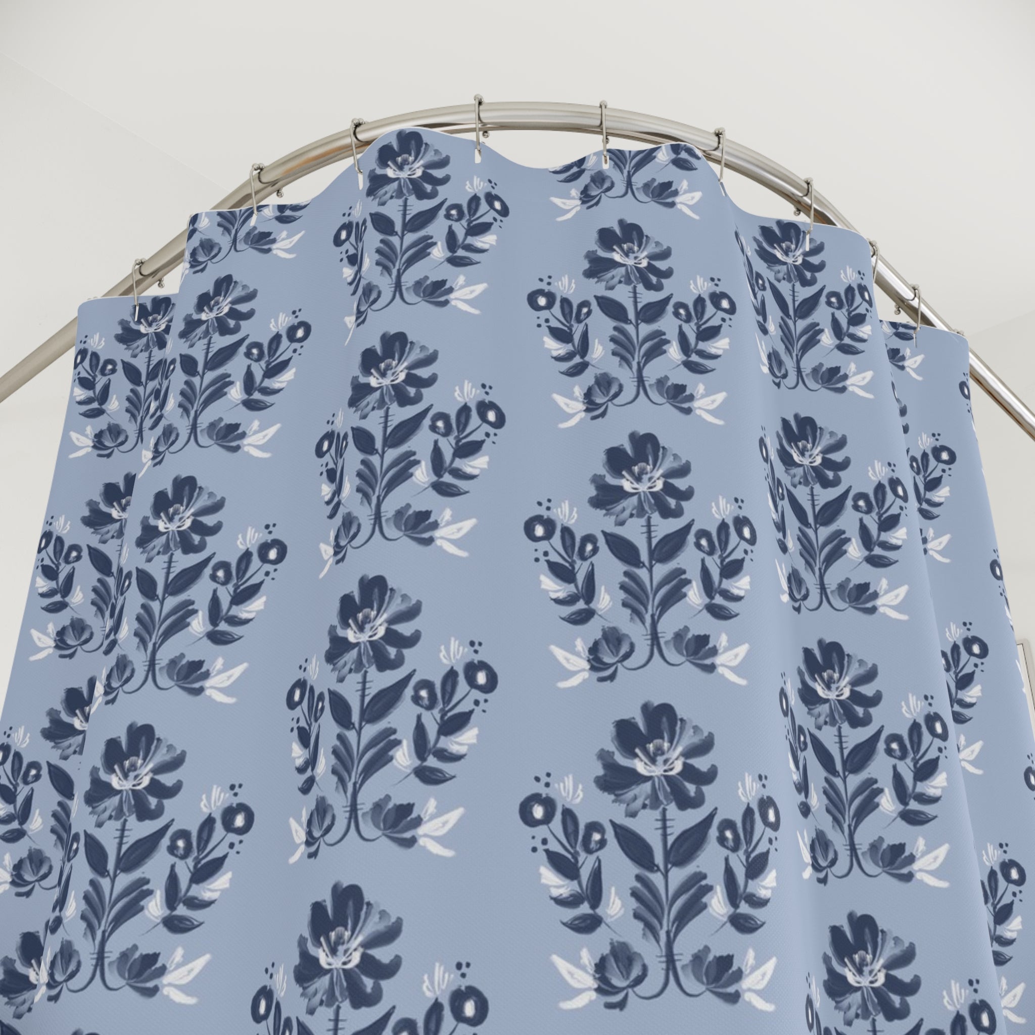 Evangeline Blue Shower Curtain
