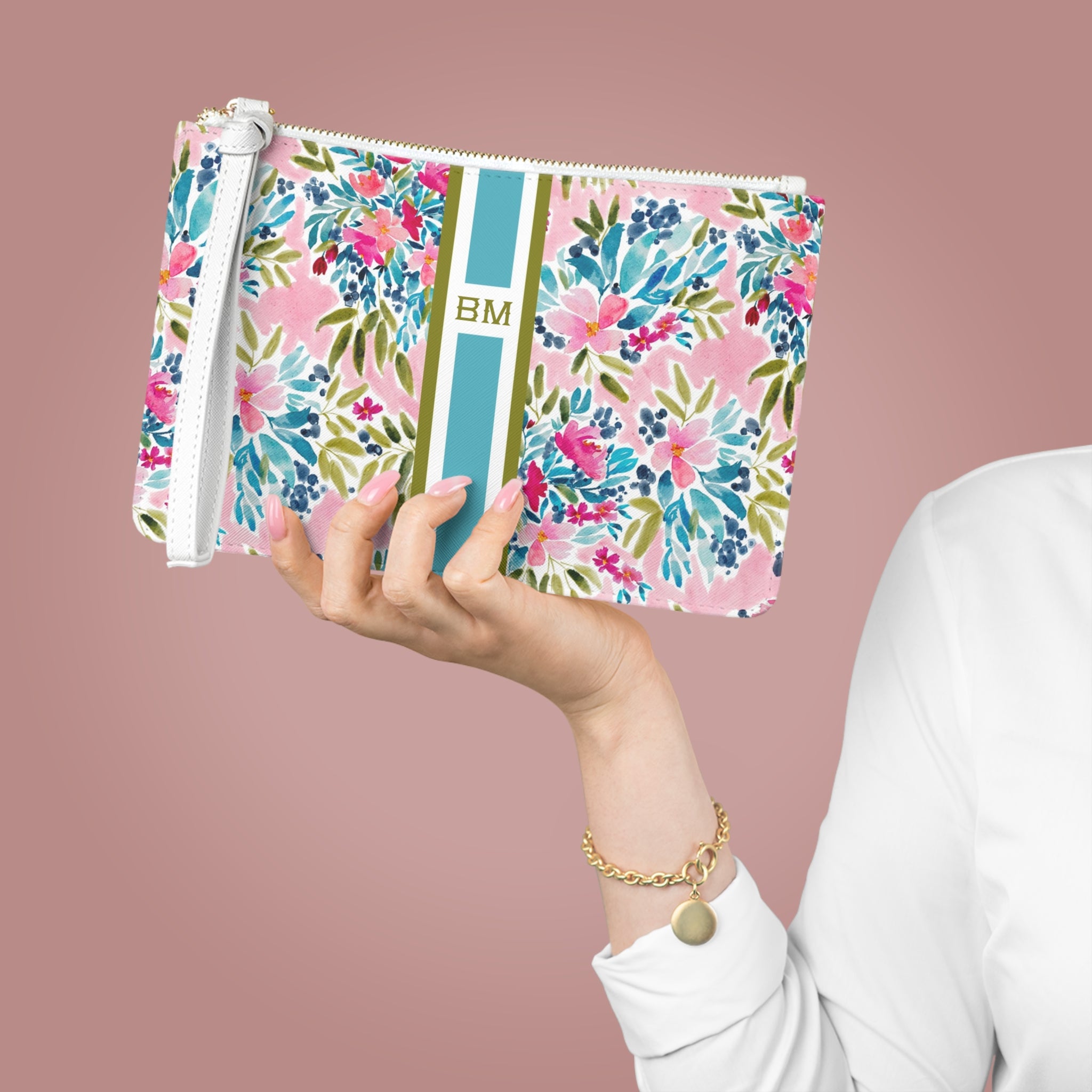 Aria II Striped Monogrammed Mahjong Card Holder