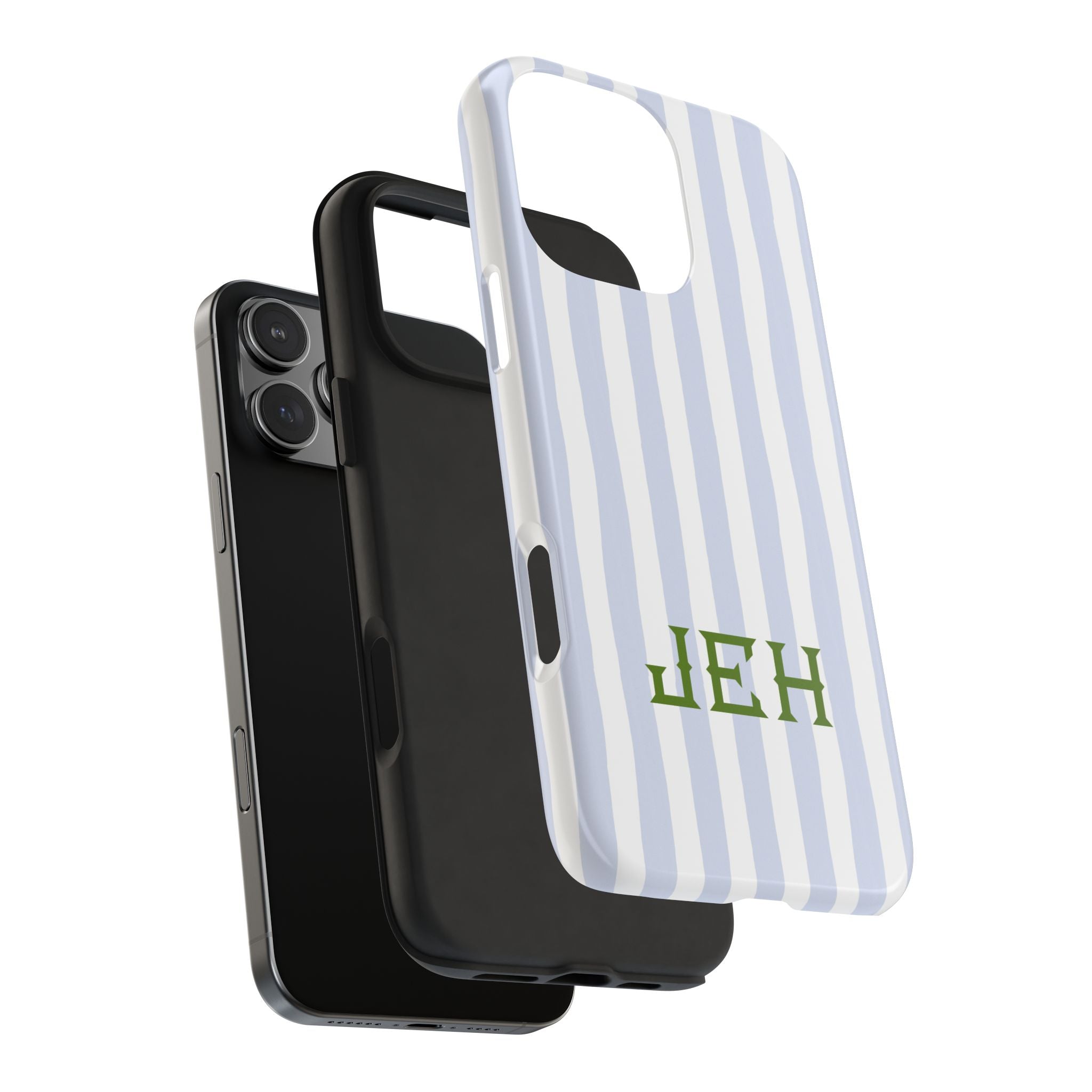 Seaside Stripes Monogrammed Tough Phone Case