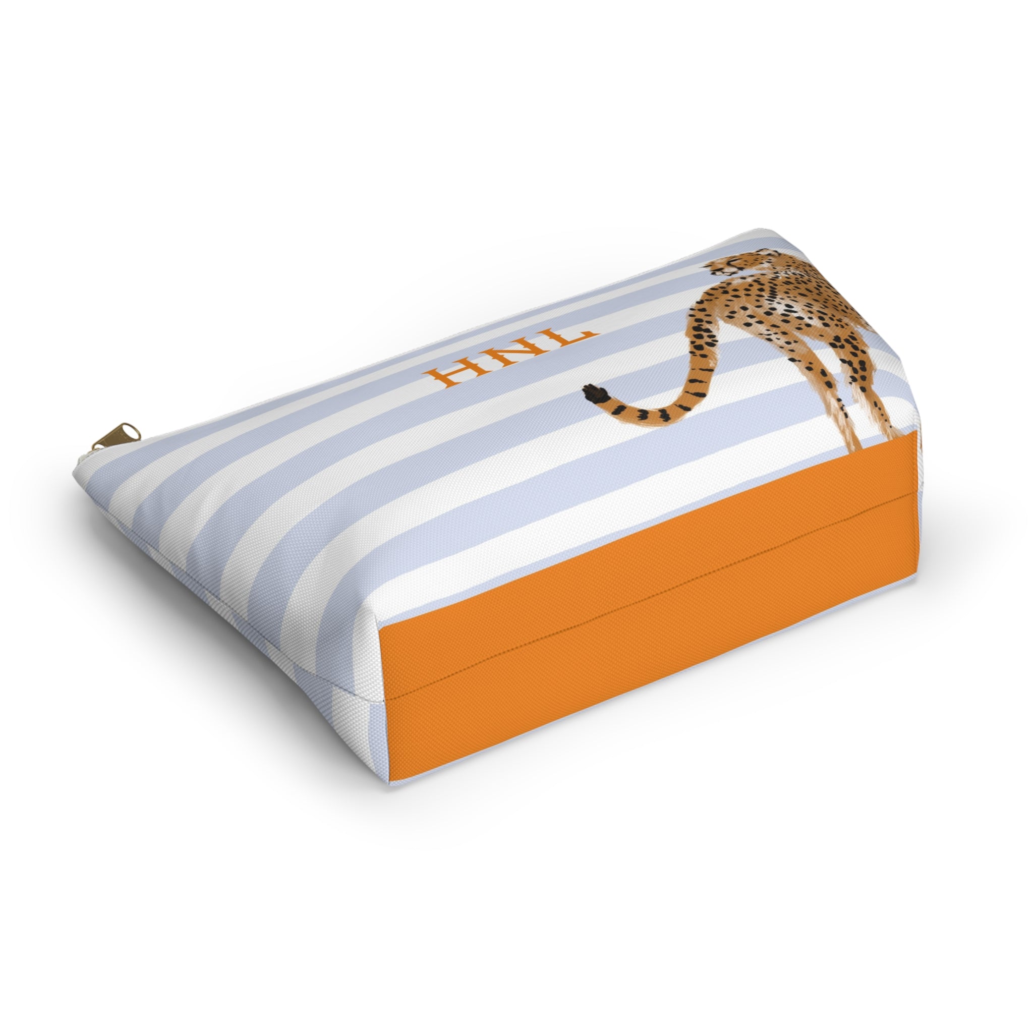 Preppy Cheetah (Blue) Monogrammed Mahjong Tile Pouch