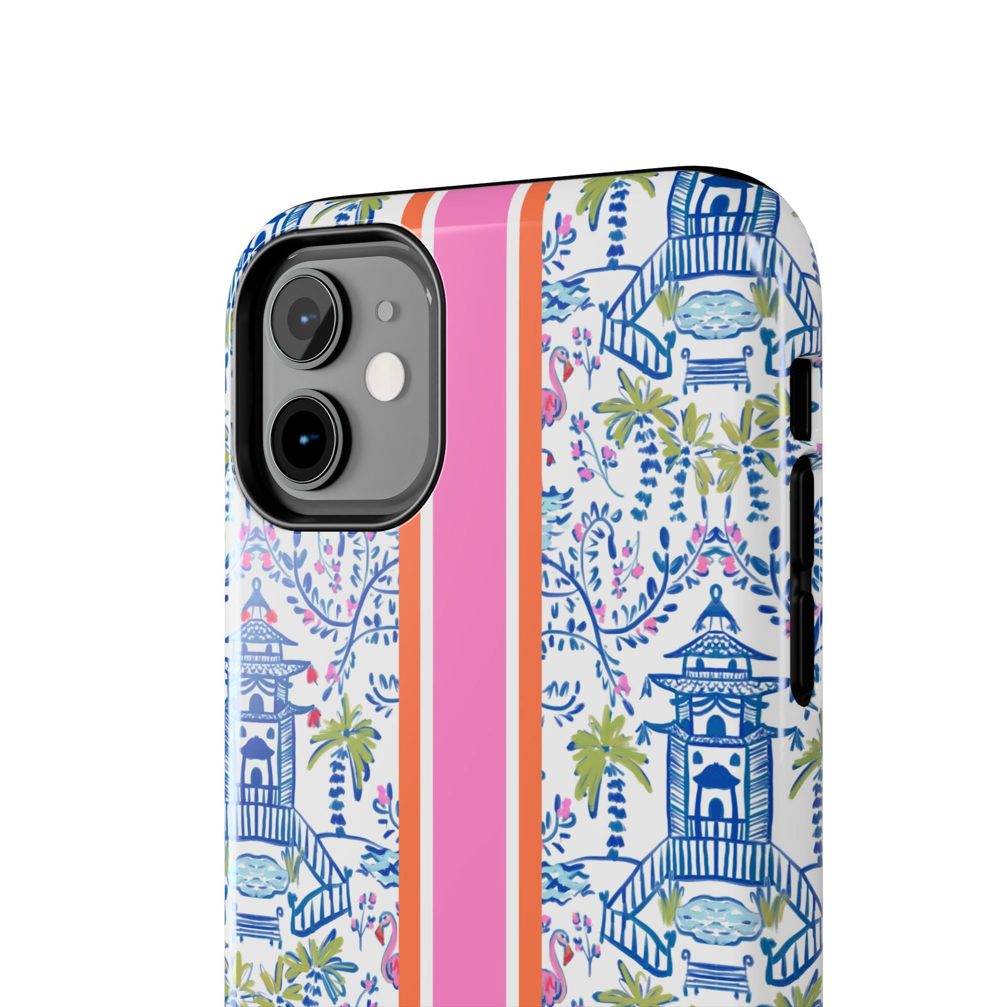 Colorful Chinoiserie Monogrammed Tough Phone Case