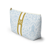 Palm Beach (Sky) Striped Monogrammed Pouch
