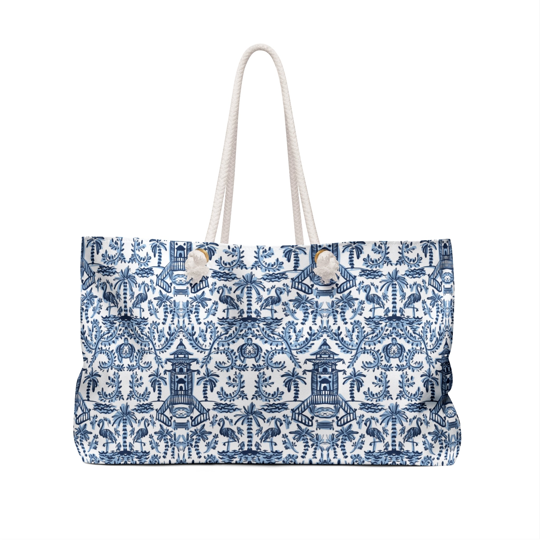 Palm Beach Striped Monogrammed Mahjong Bag