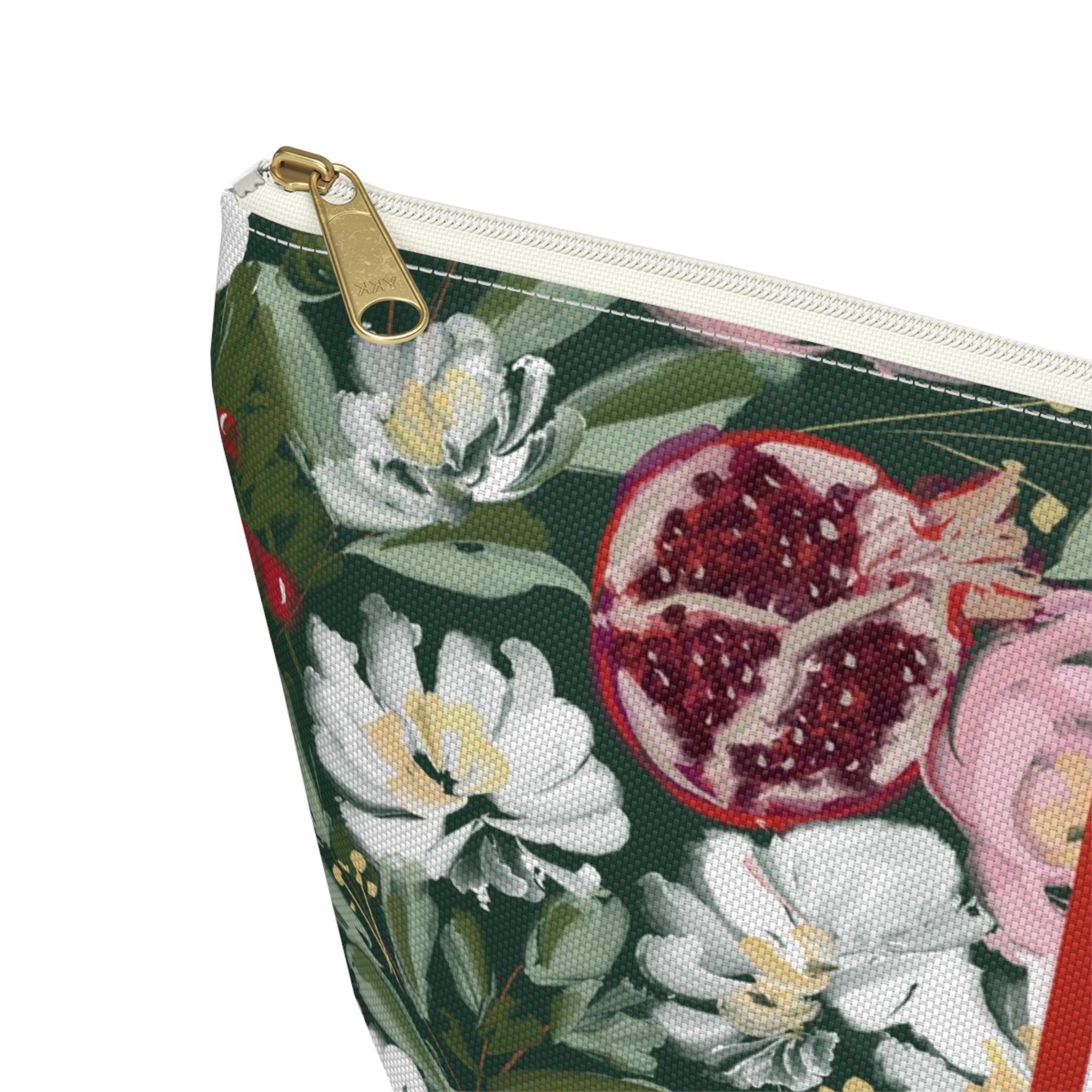 Crimson Harvest Striped Monogrammed Mahjong Tile Pouch