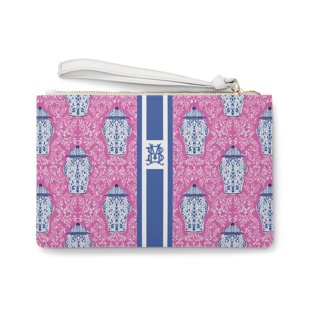 Ginger Striped Monogrammed Mahjong Card Pouch