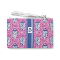 Ginger Striped Monogrammed Mahjong Card Pouch