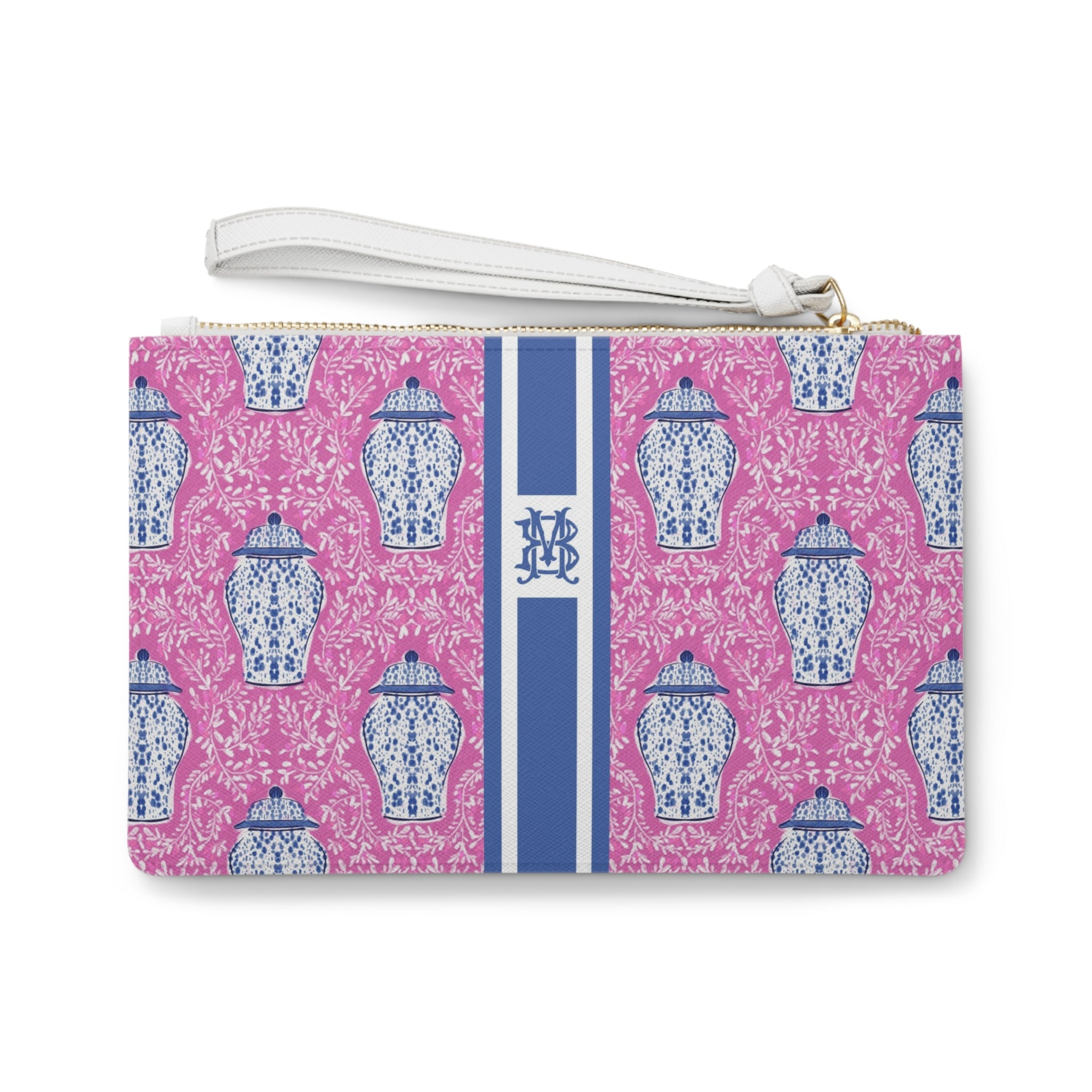 Ginger Striped Monogrammed Mahjong Card Pouch