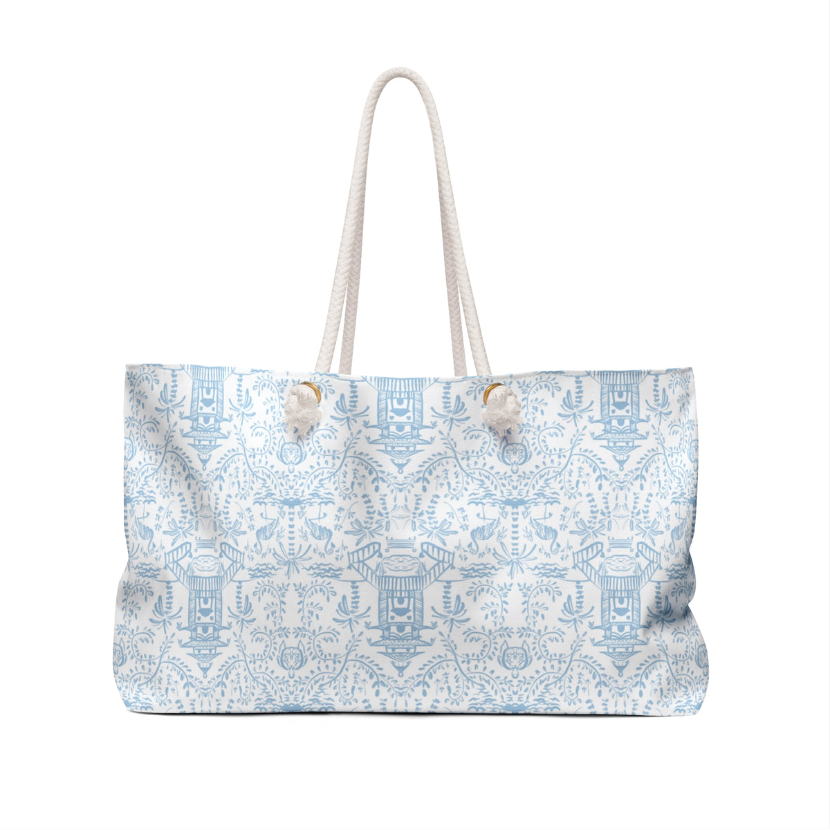 Palm Beach (Sky) Striped Monogrammed Mahjong Bag