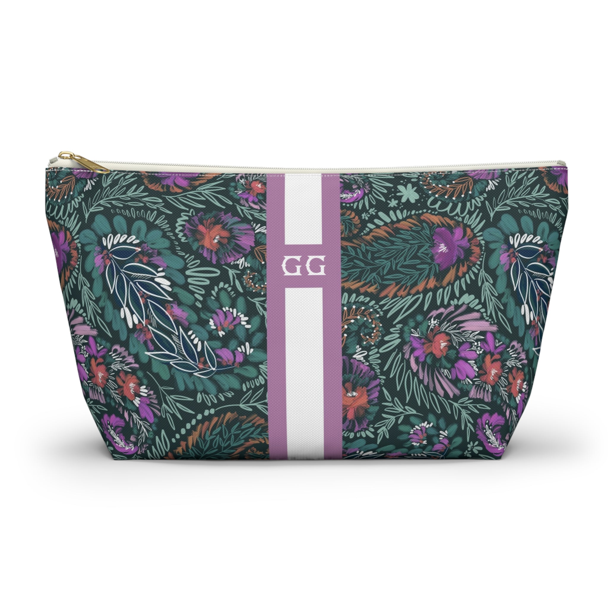 Wren Striped Monogrammed Mahjong Tile Pouch