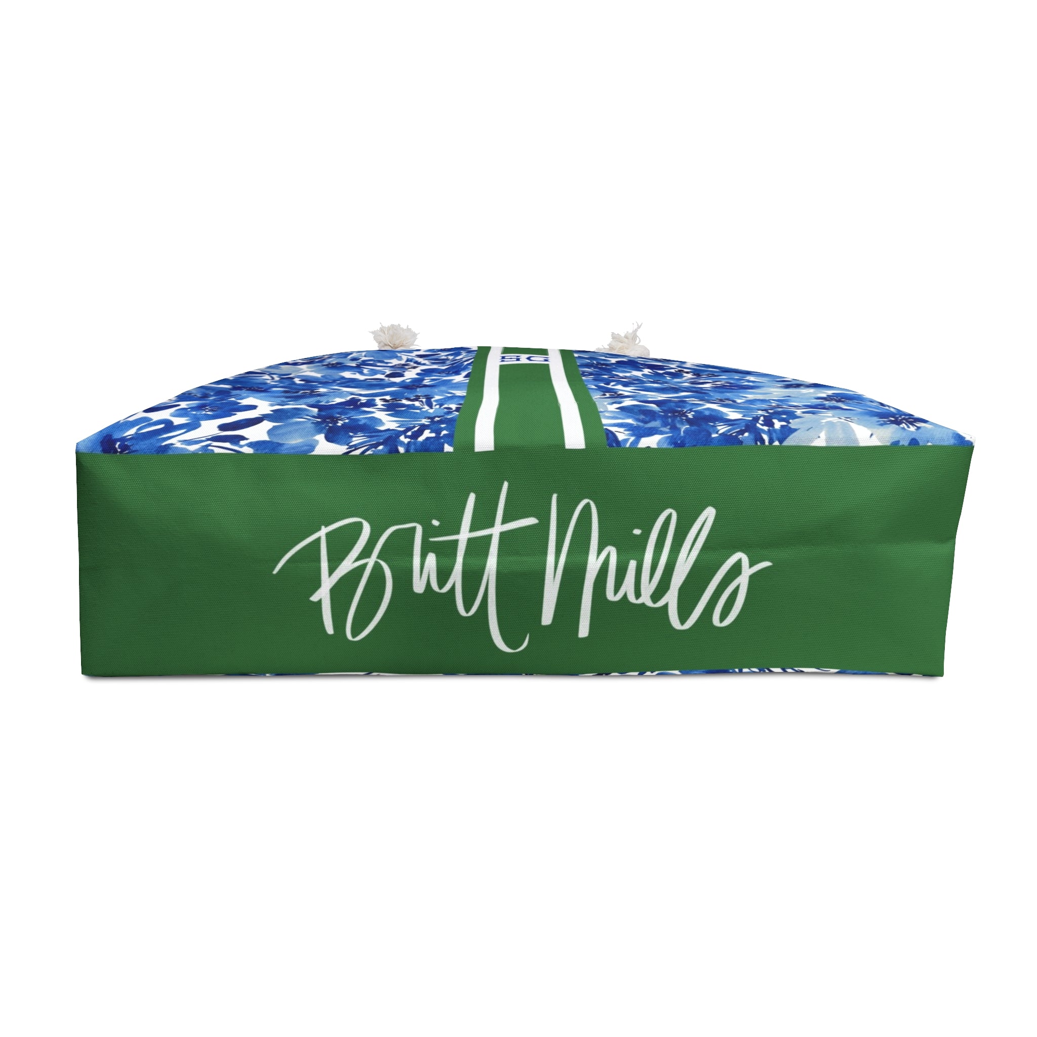 Royal Blooms Striped Monogrammed Mahjong Bag