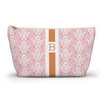 Evangeline Pink Striped Monogrammed Pouch