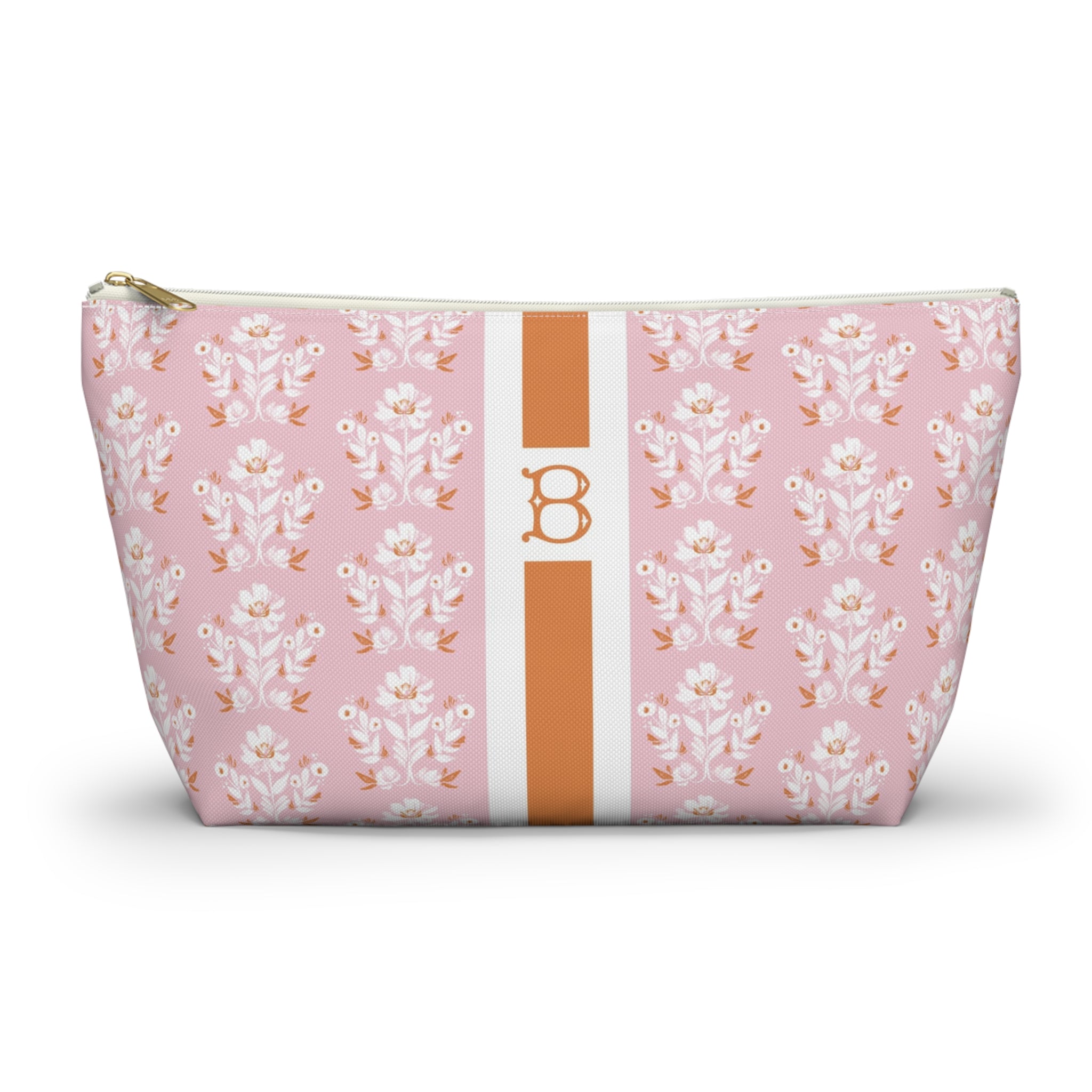 Evangeline Striped Monogrammed Pouch
